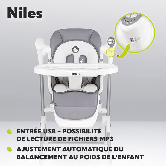 lionelo-niles-chaise-haute-b-b-volutive-2-en-1-balancelle-gris image 5