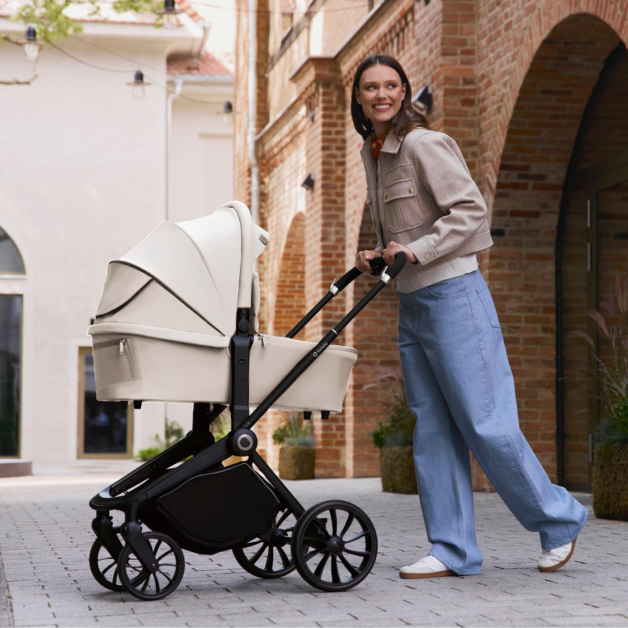 lionelo-mika-plus-2-en-1-poussette-nacelle-beige-22kg image 2