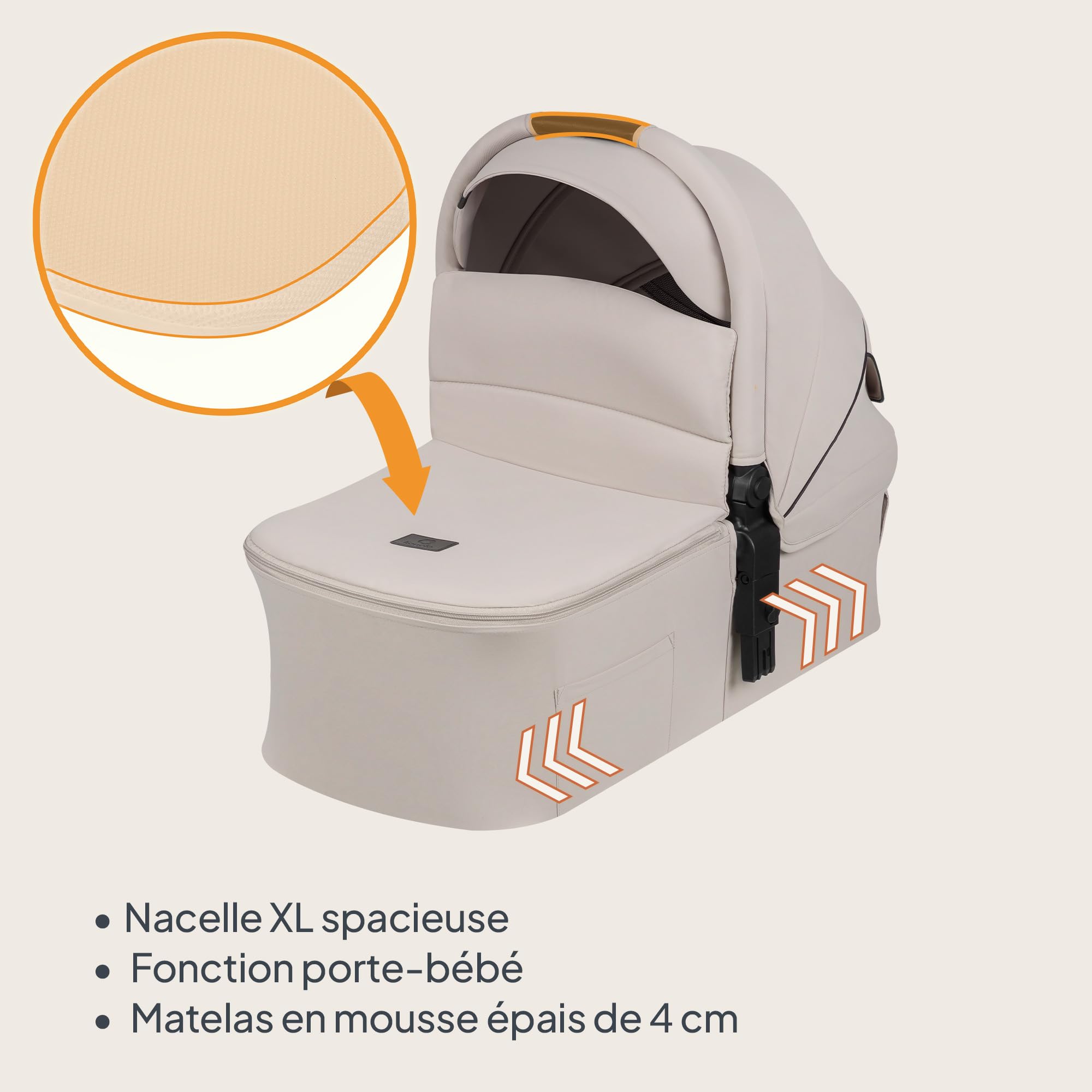 lionelo-amber-plus-poussette-2-en-1-beige-22-kg-nacelle-xxl image 3