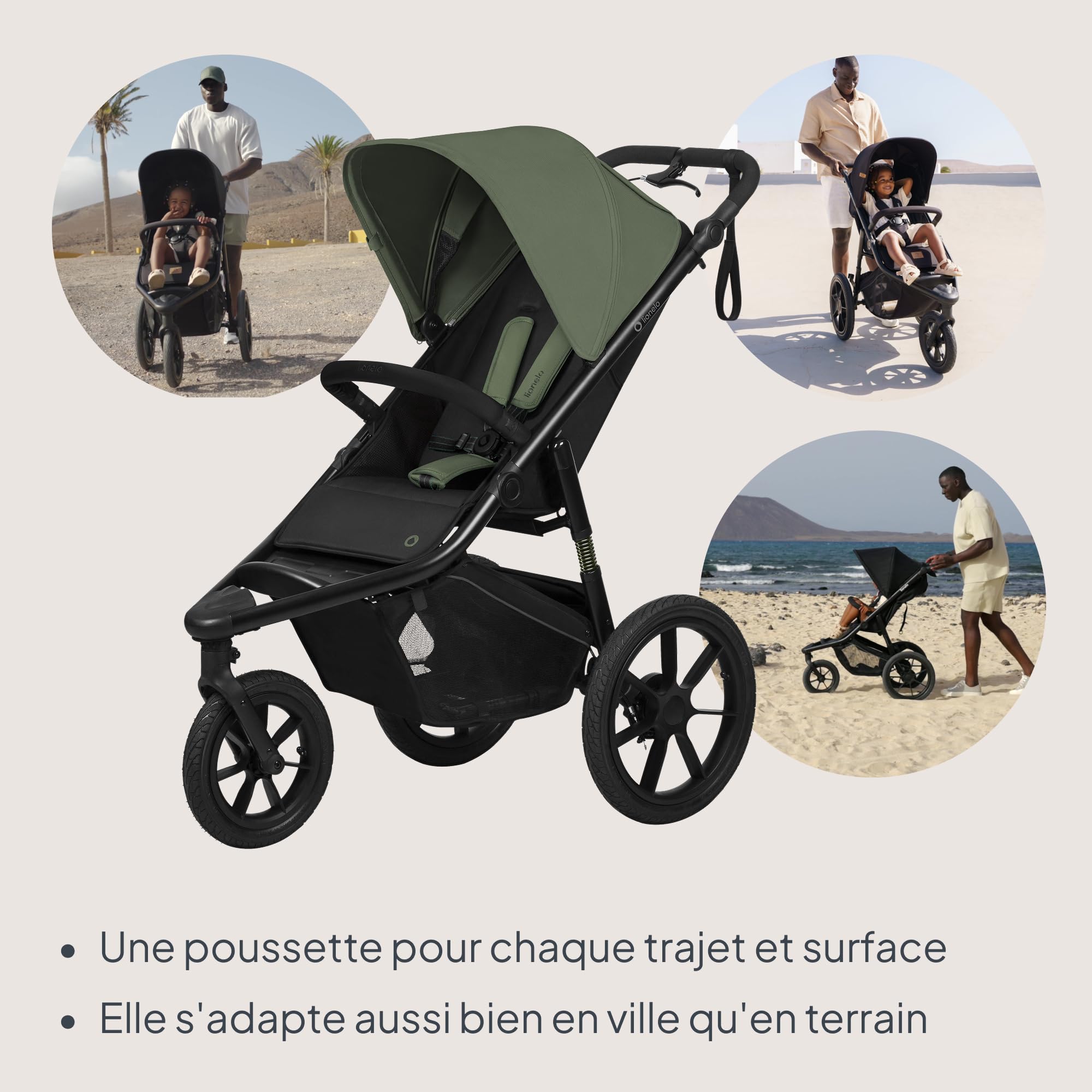 lionelo-azura-poussette-jogging-3-roues-green-22-kg image 2