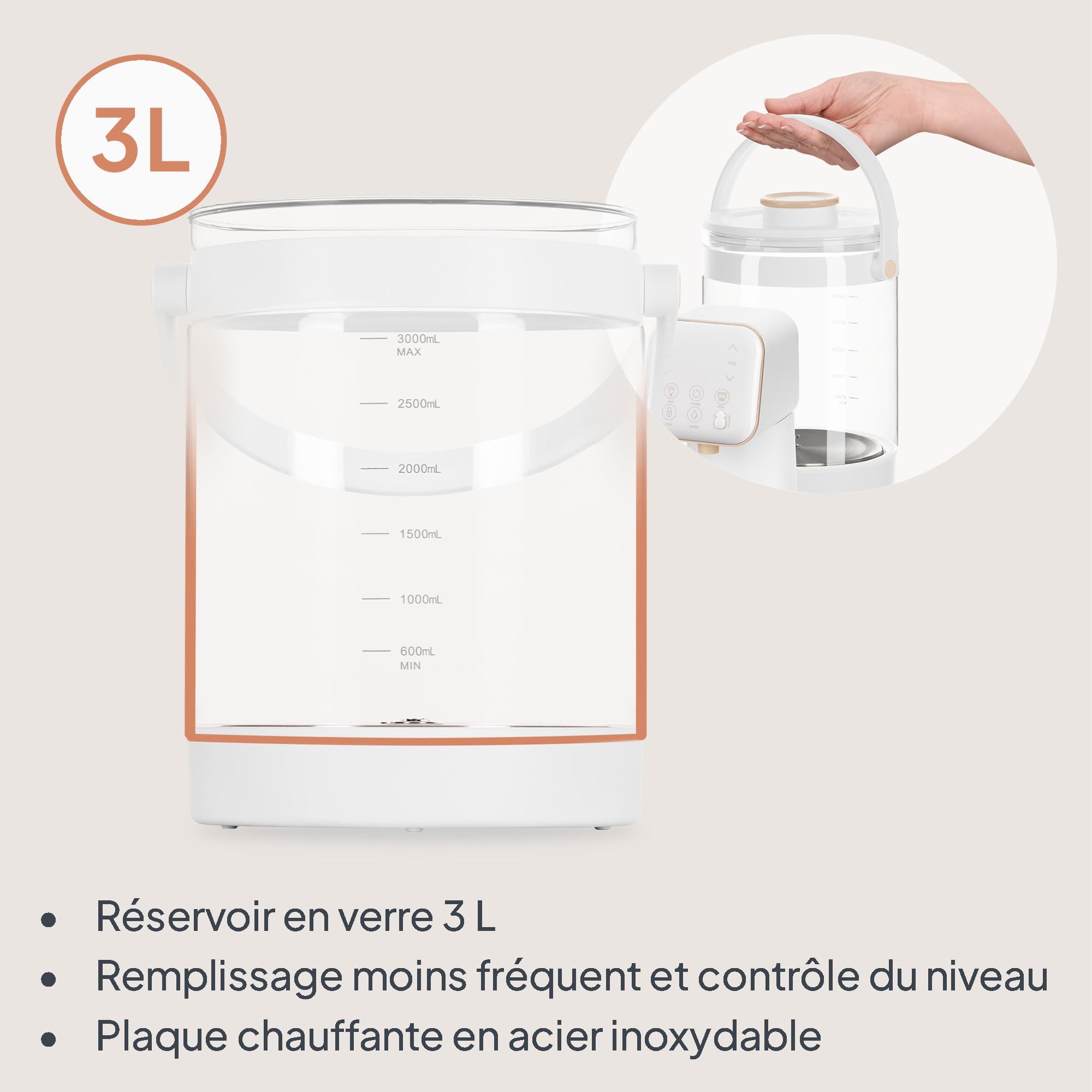 lionelo-babypresto-2-0-chauffe-biberon-distributeur-eau-3-l image 7