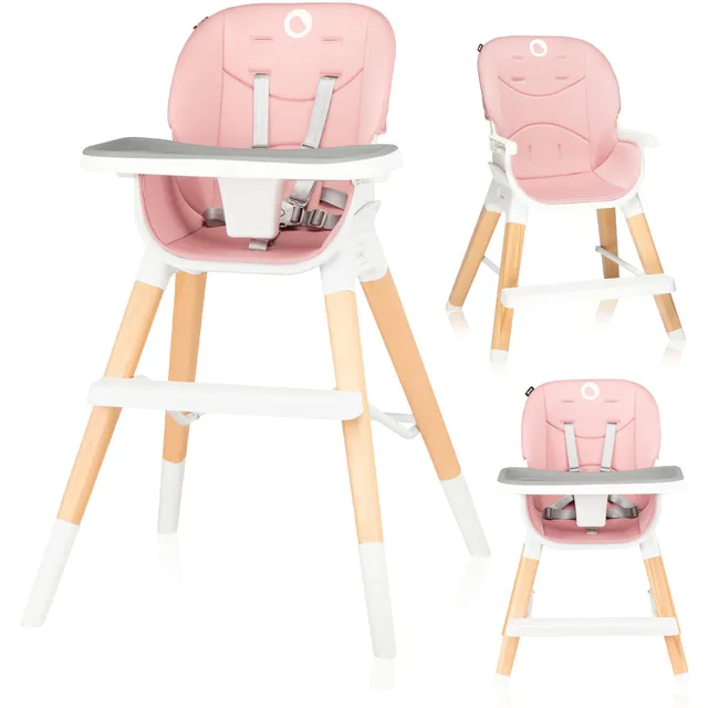 lionelo-mona-chaise-haute-b-b-4-en-1-pink-6-36-mois image 1