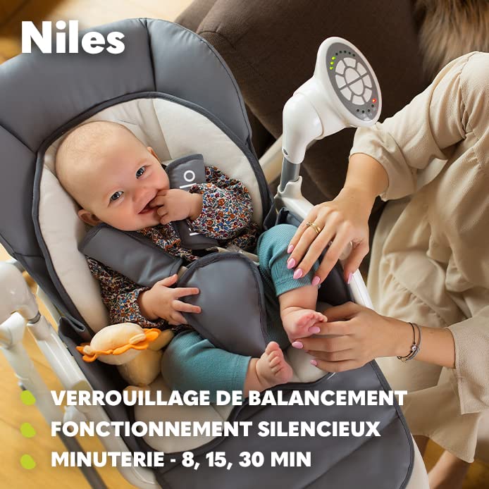 lionelo-niles-chaise-haute-b-b-volutive-2-en-1-balancelle-gris image 8