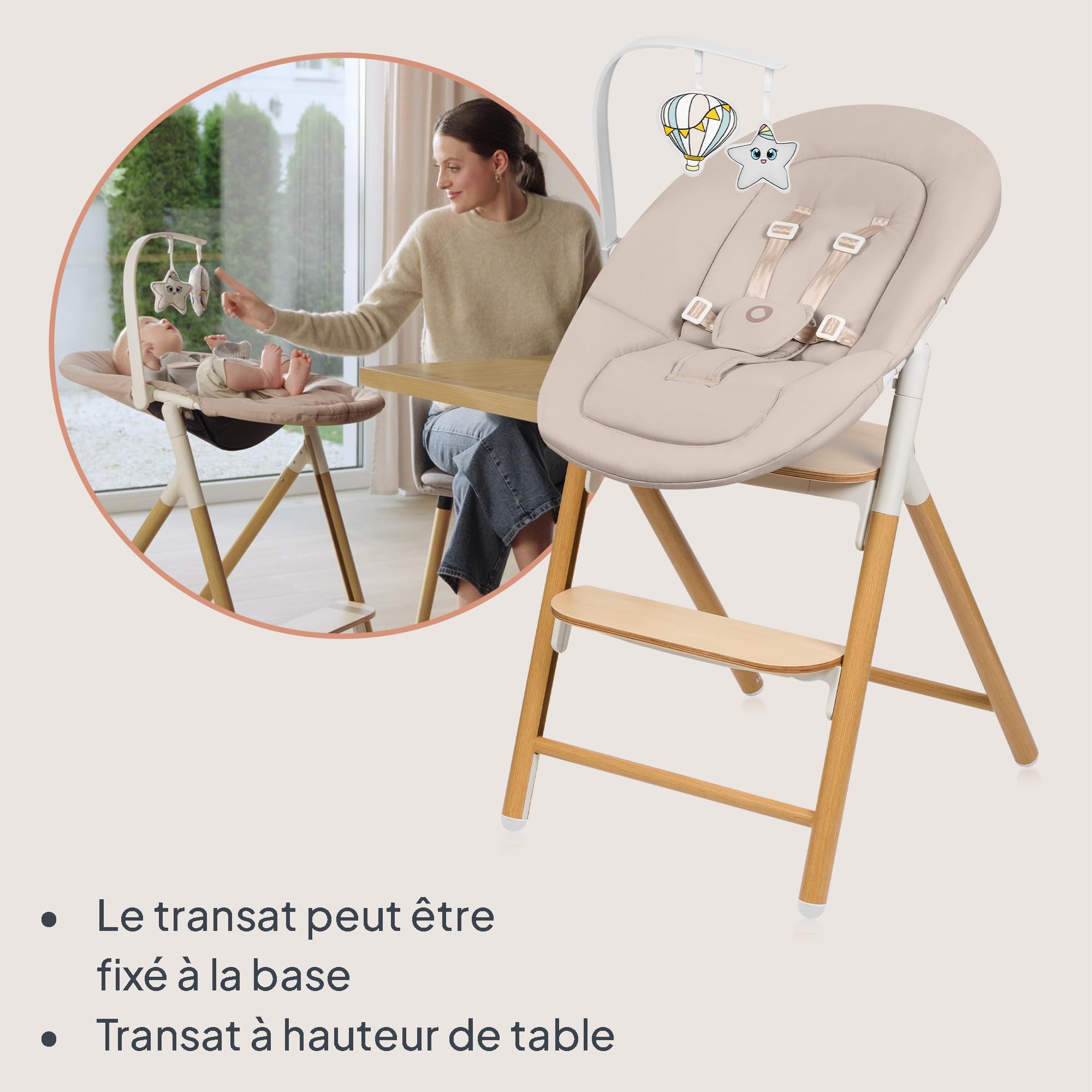 lionelo-celia-set-chaise-haute-b-b-bois-volutive-4-en-1 image 3