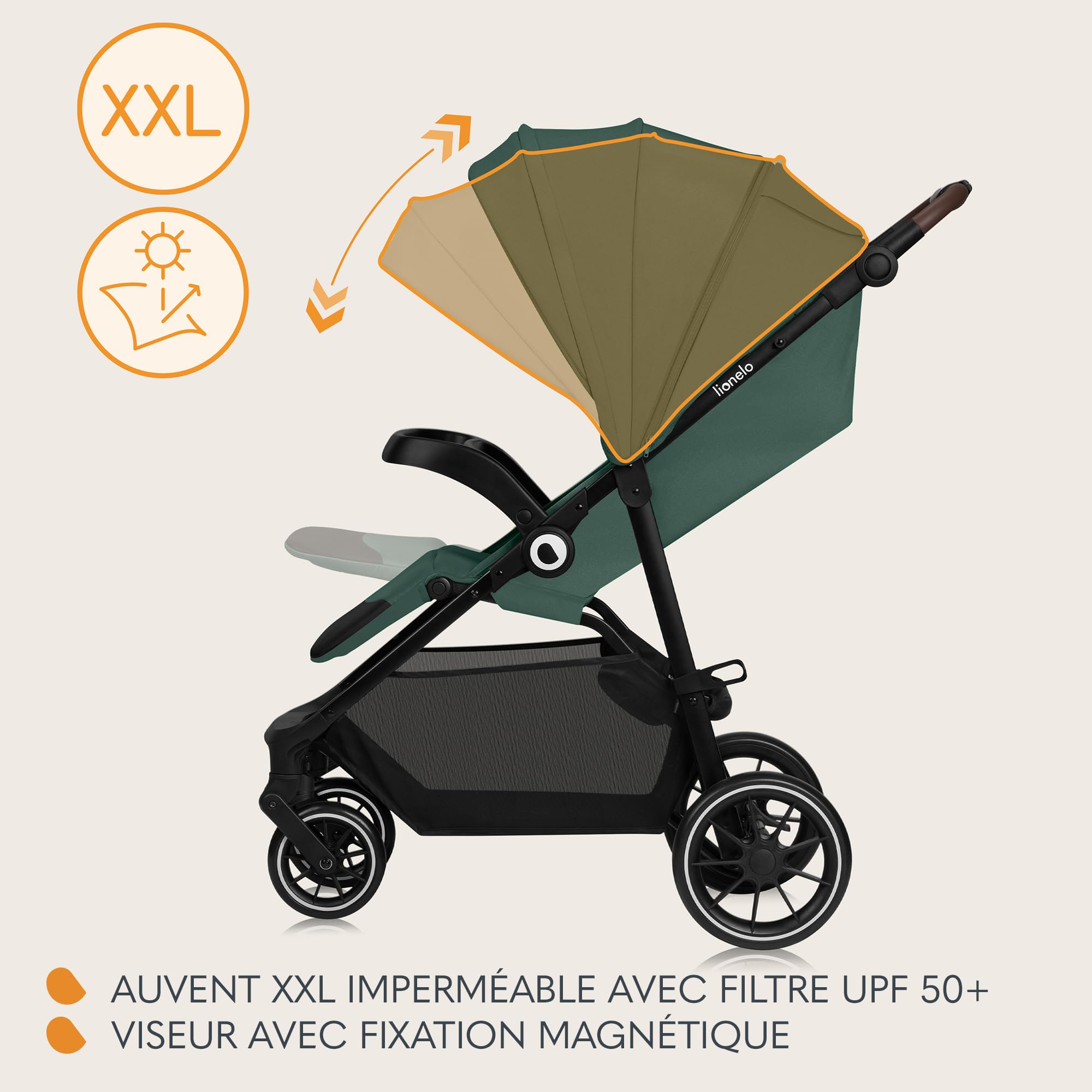 lionelo-emma-one-poussette-canne-green-pliage-une-main-upf50 image 7