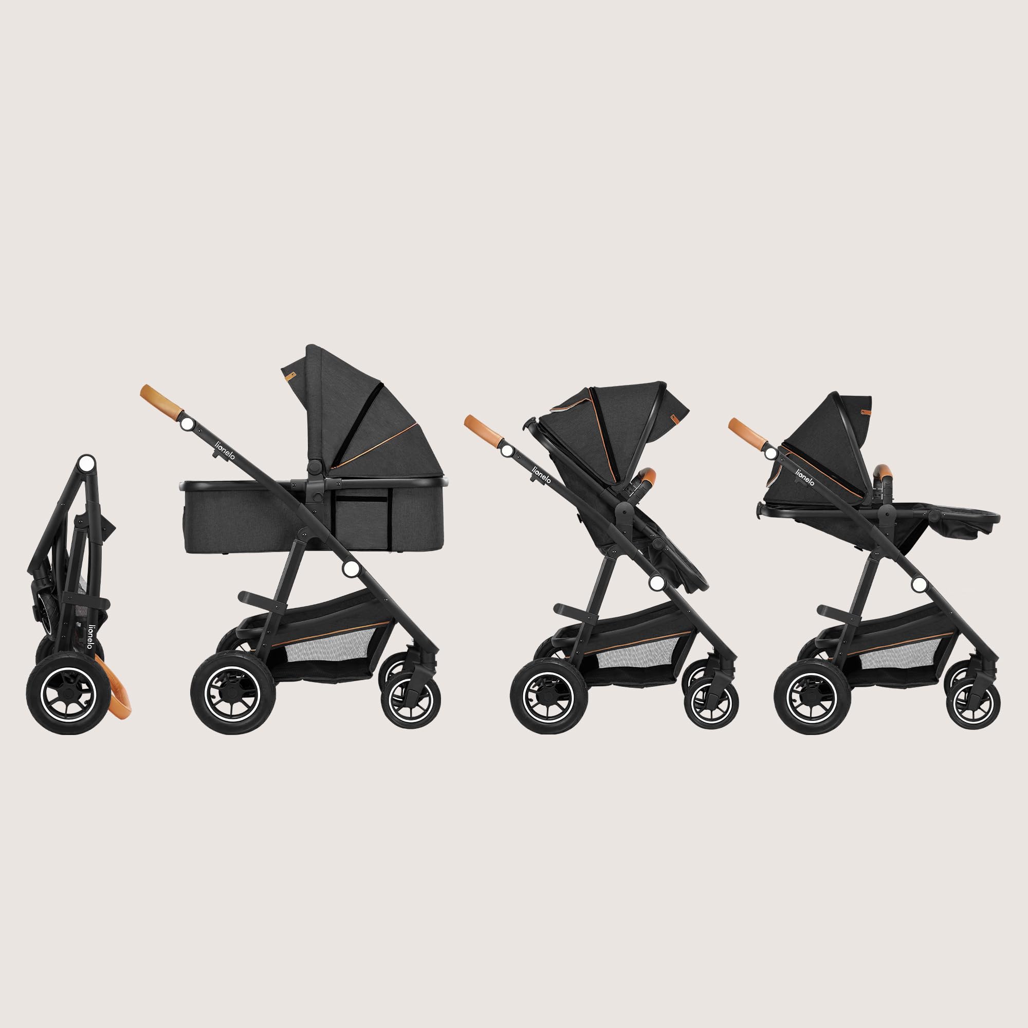 lionelo-amber-poussette-2-en-1-graphite-nacelle image 8