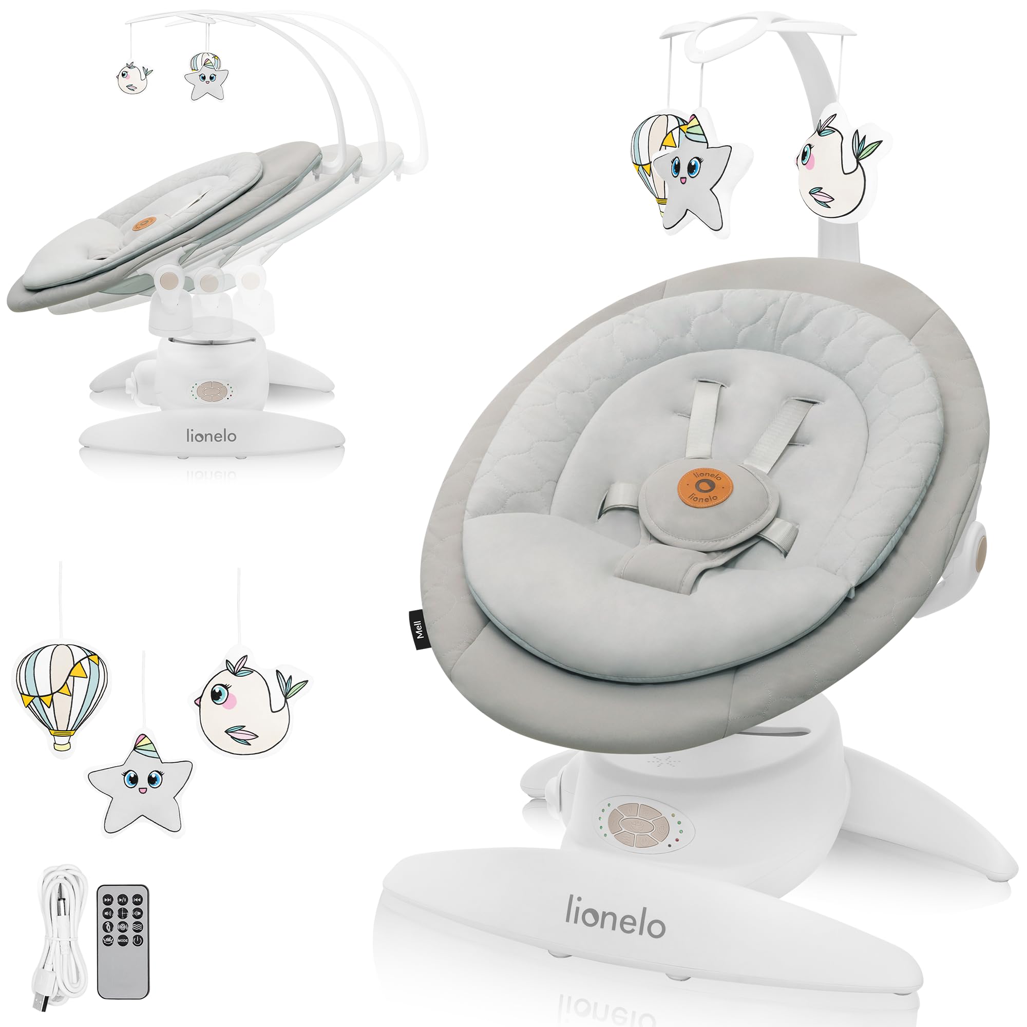 lionelo-mell-transat-b-b-lectrique-beige-5-vitesses image 1