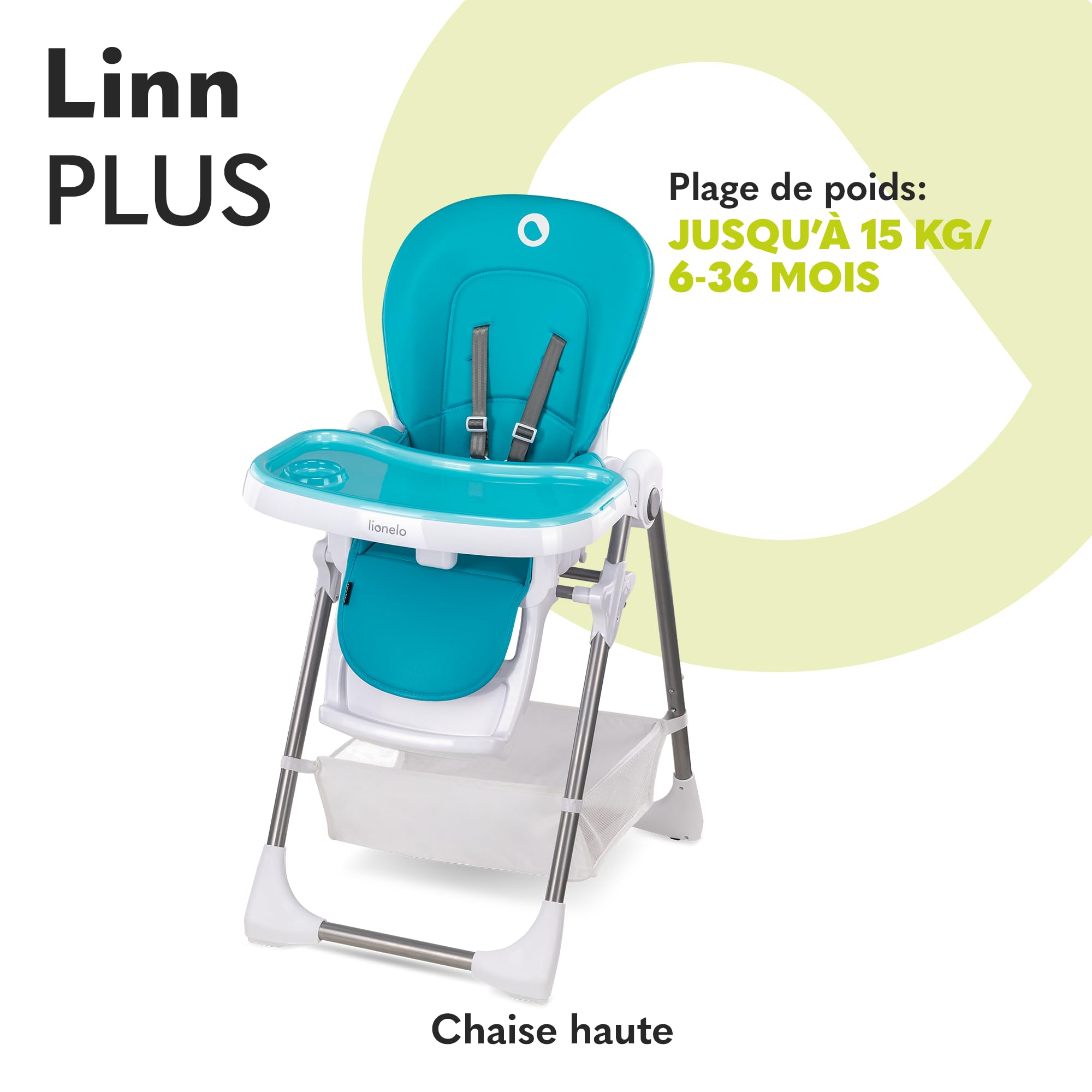 lionelo-linn-plus-chaise-haute-b-b-turquoise-pliable-r-glable image 2