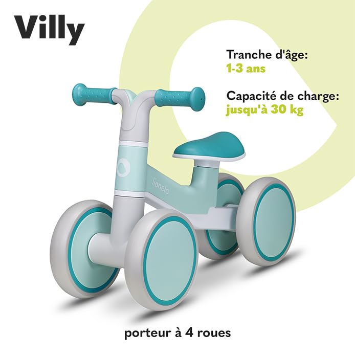 lionelo-villy-draisienne-4-roues-turquoise-1-3-ans-30-kg image 5