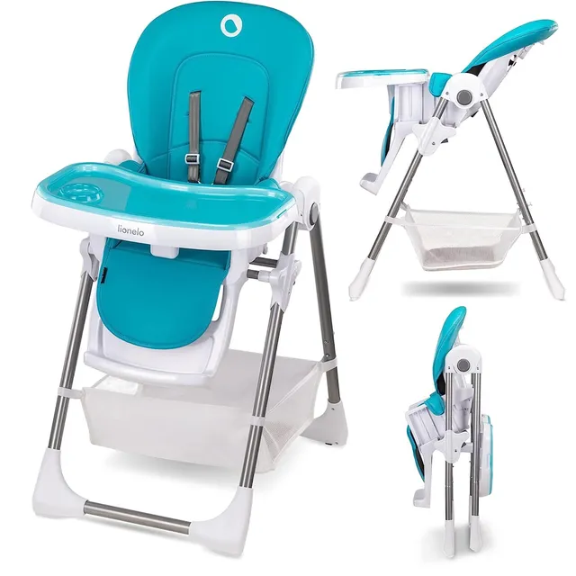lionelo-linn-plus-chaise-haute-b-b-turquoise-pliable-r-glable image 1