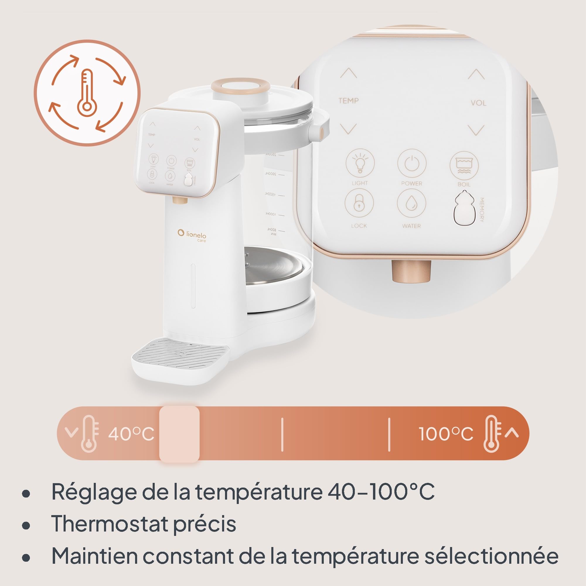 lionelo-babypresto-2-0-chauffe-biberon-distributeur-eau-3-l image 8