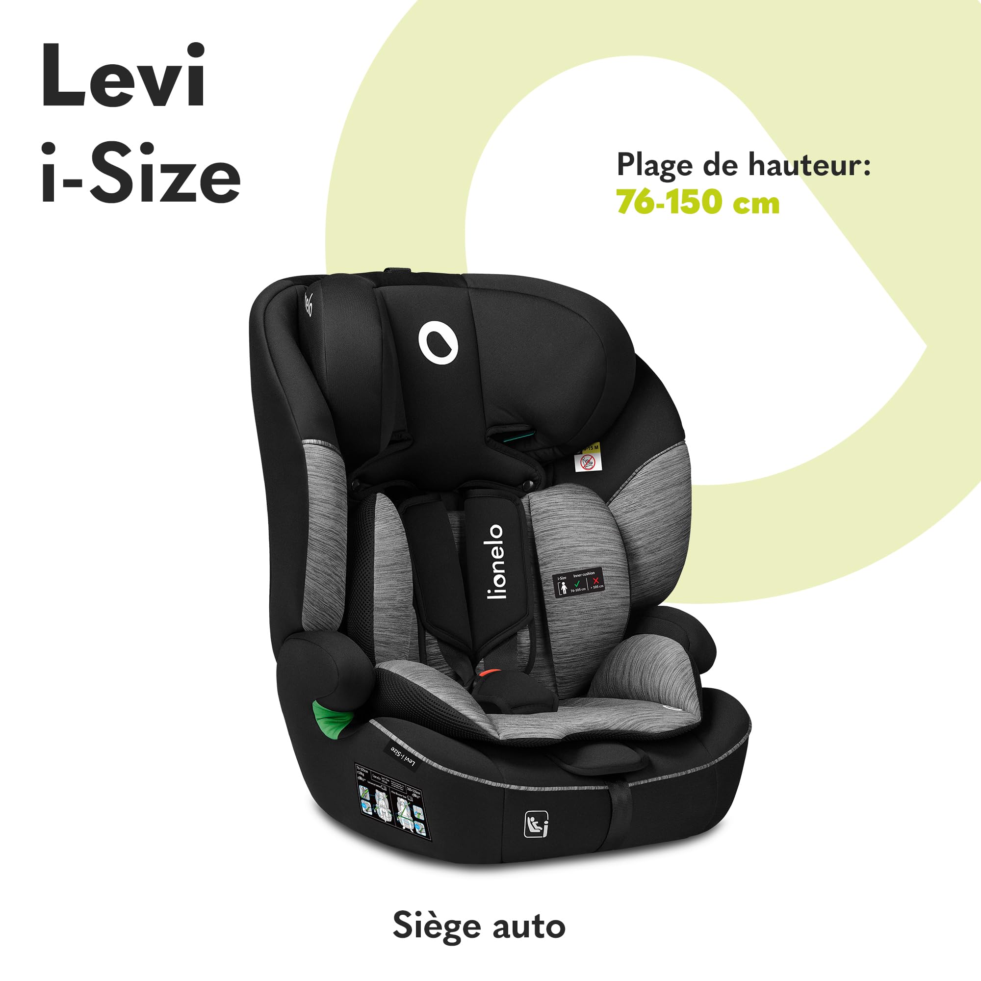 lionelo-levi-i-size-si-ge-auto-76-150-cm-gris-noir-9-36-kg image 2