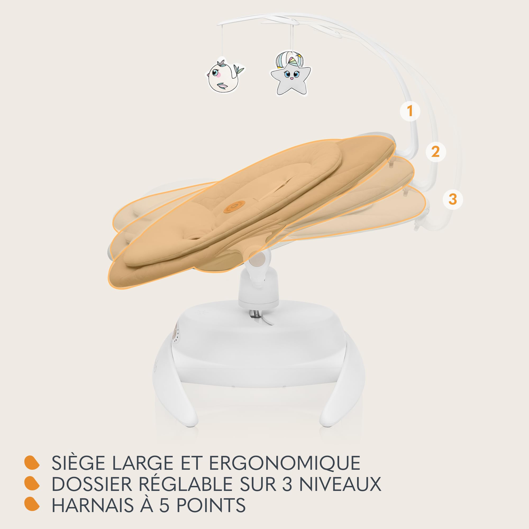 lionelo-mell-transat-b-b-lectrique-beige-5-vitesses image 4