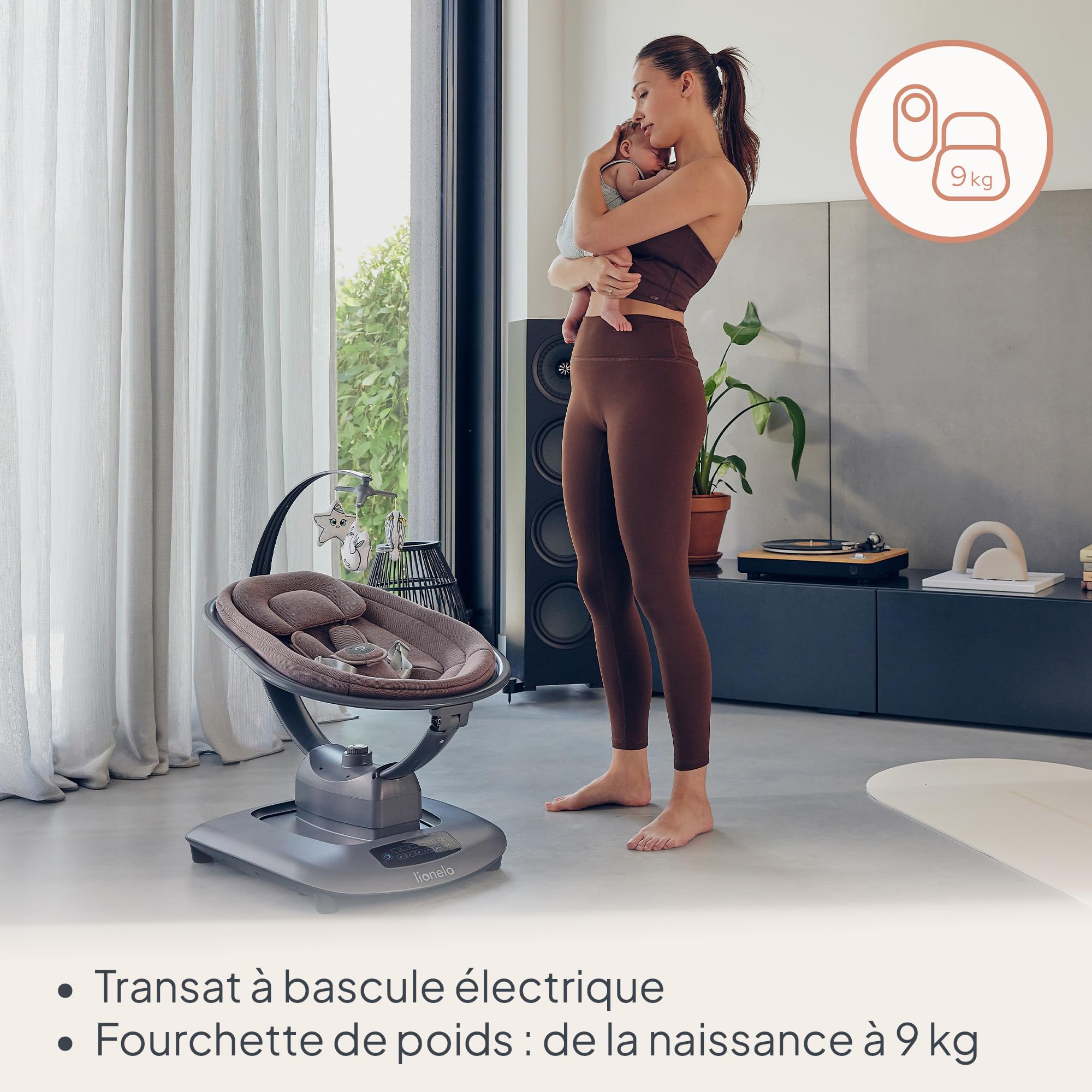 lionelo-blossom-transat-b-b-lectrique-rose-9-kg-bluetooth image 2