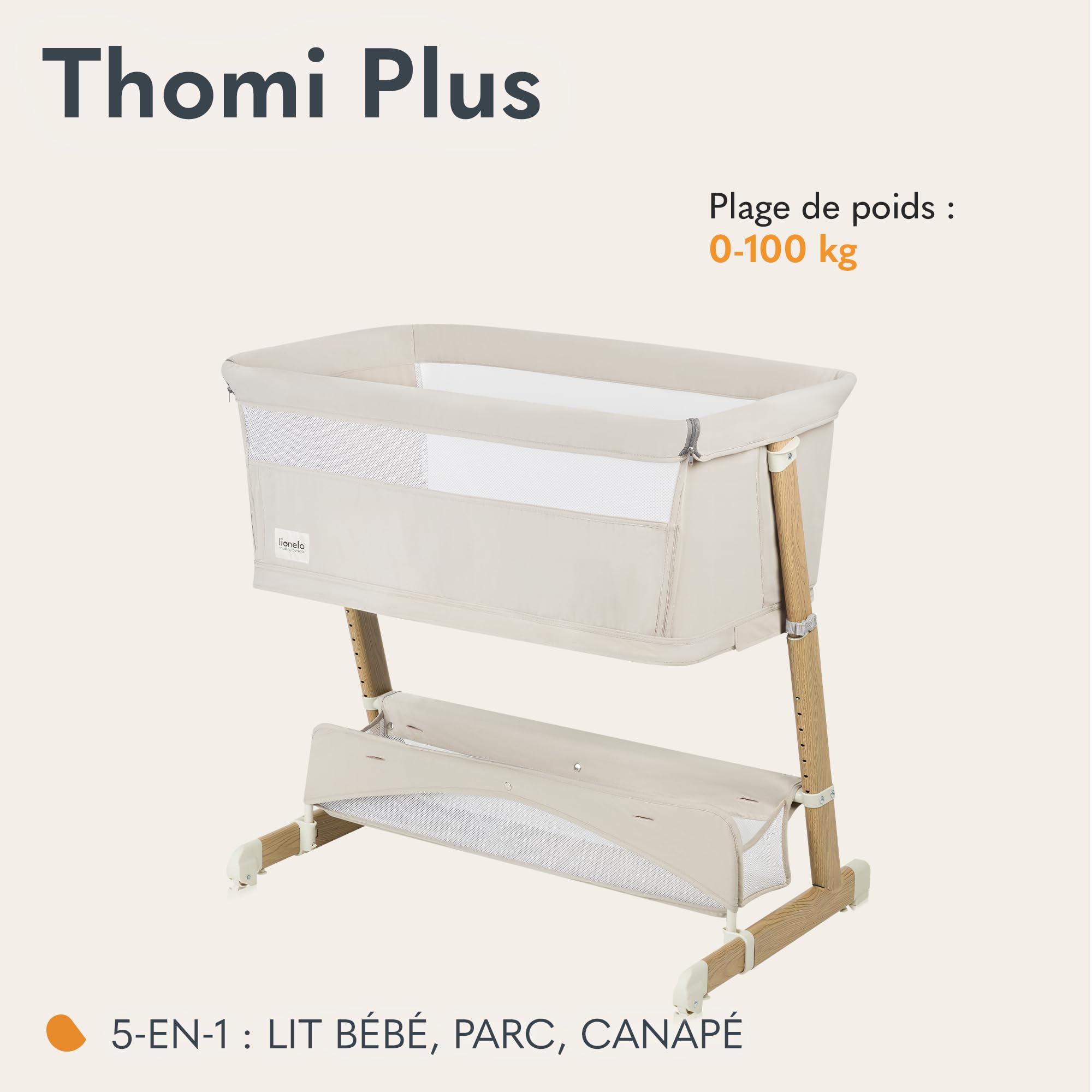 lionelo-thomi-plus-lit-b-b-cododo-5-en-1-beige image 2