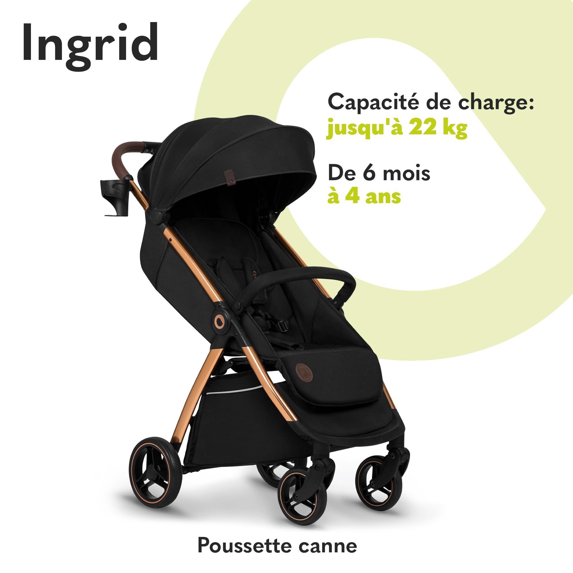 lionelo-ingrid-poussette-canne-noir-22-kg-pliable image 2