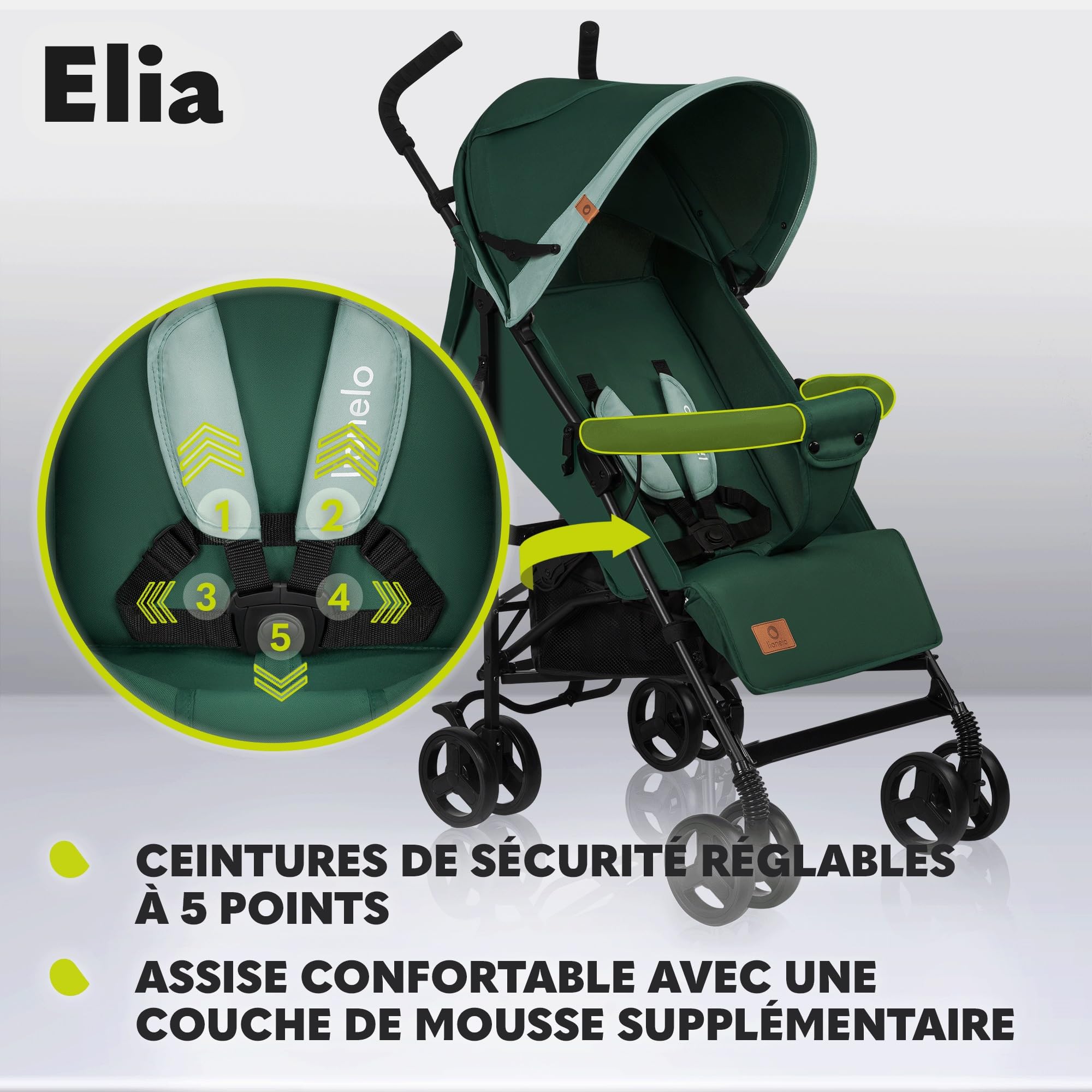 lionelo-elia-poussette-canne-vert-for-t-15-kg image 3