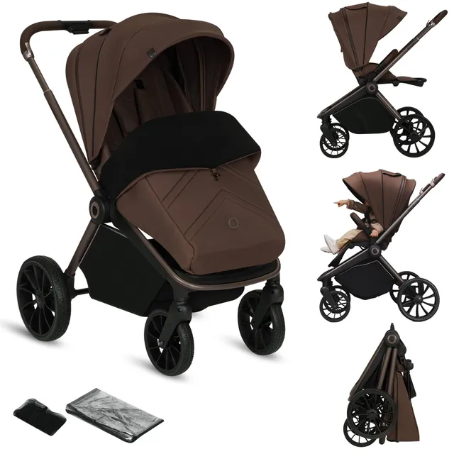 lionelo-mika-plus-poussette-marron-22-kg-upf50-tout-terrain image 1