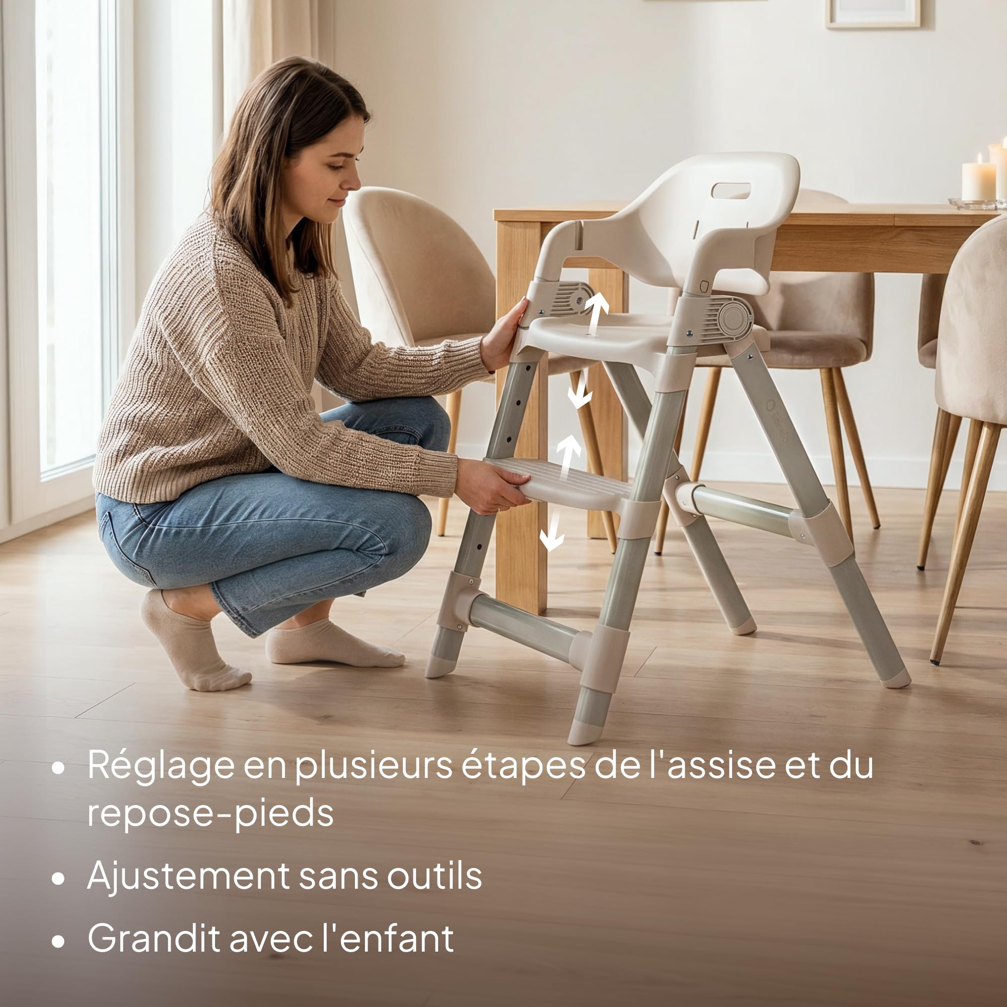 lionelo-matt-chaise-haute-b-b-beige-sand-volutive-3-en-1 image 2