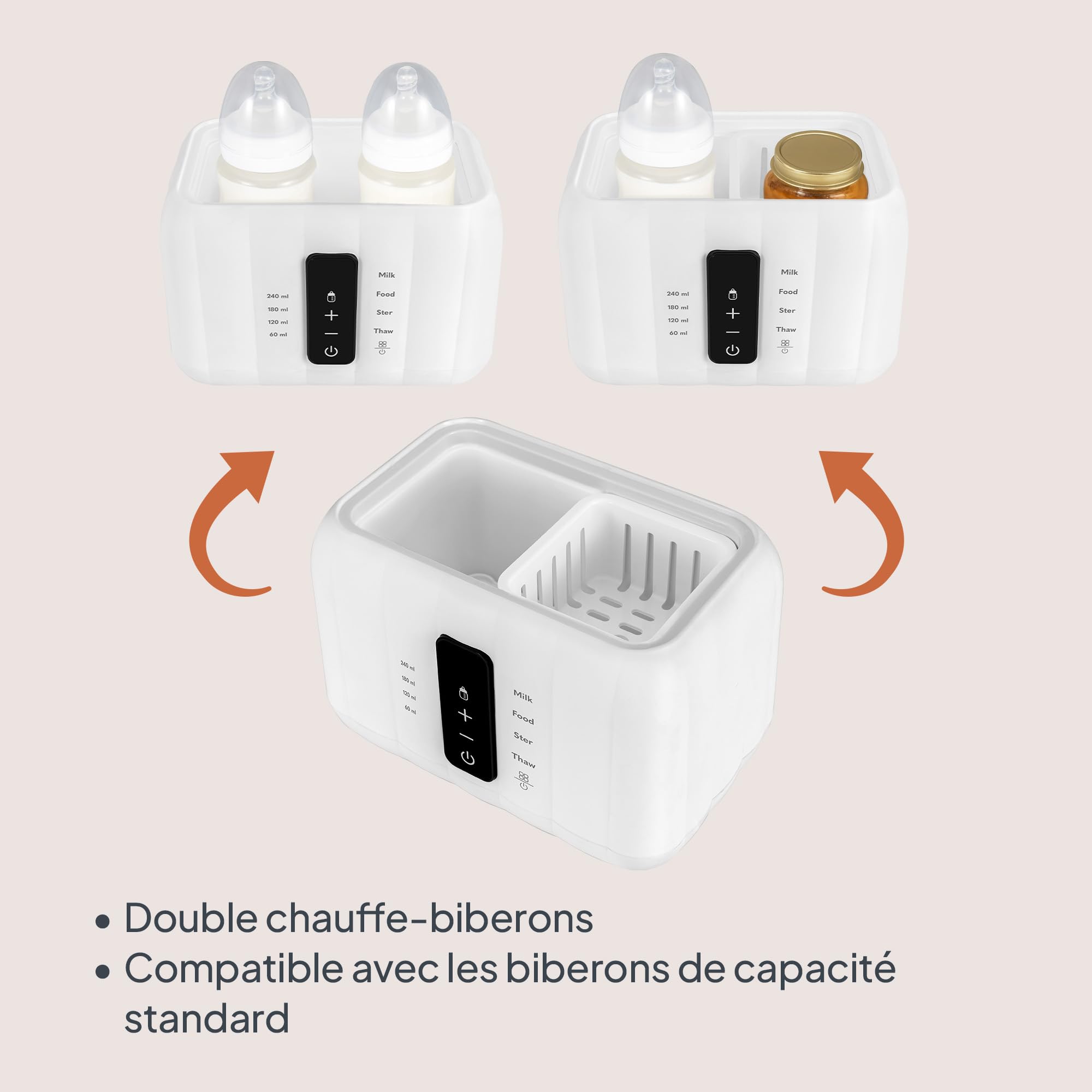 lionelo-thermup-duo-chauffe-biberon-blanc-6-en-1-double image 3