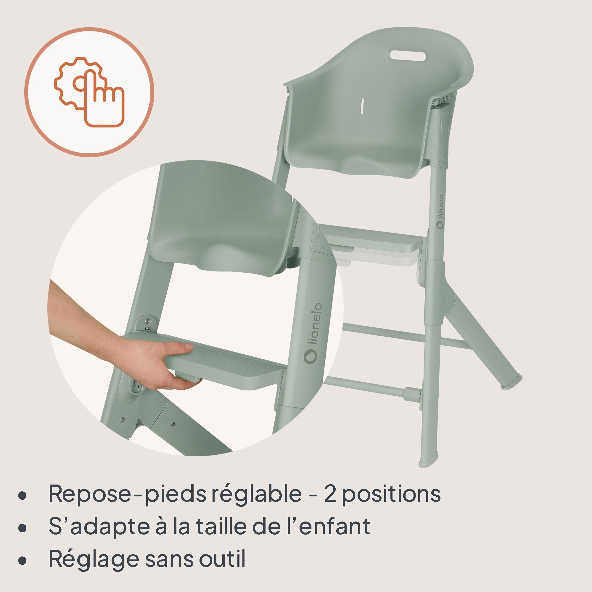 lionelo-beny-chaise-haute-b-b-vert-6-36-mois-15-kg image 3