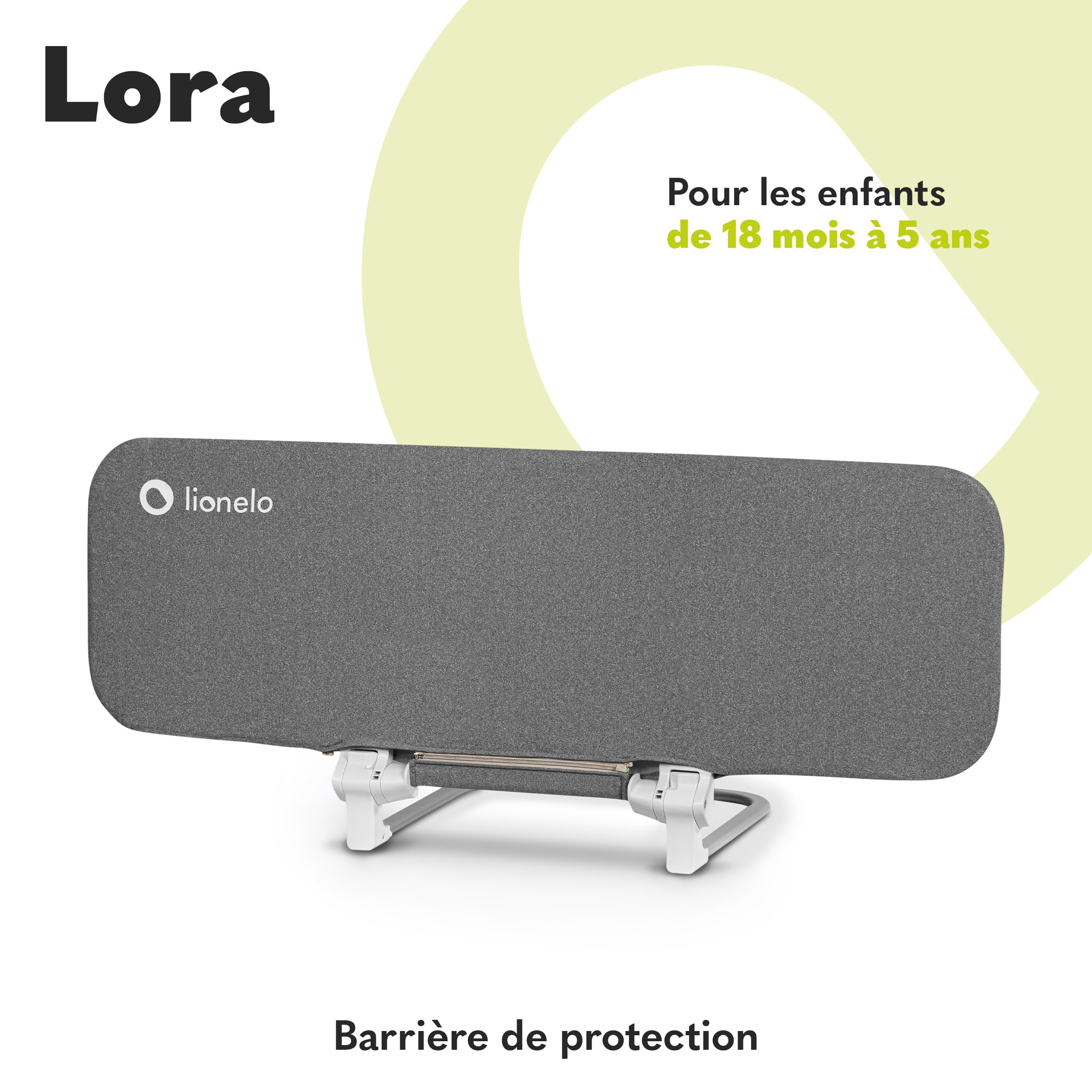 lionelo-lora-barri-re-de-lit-gris-105-cm-pliable image 2
