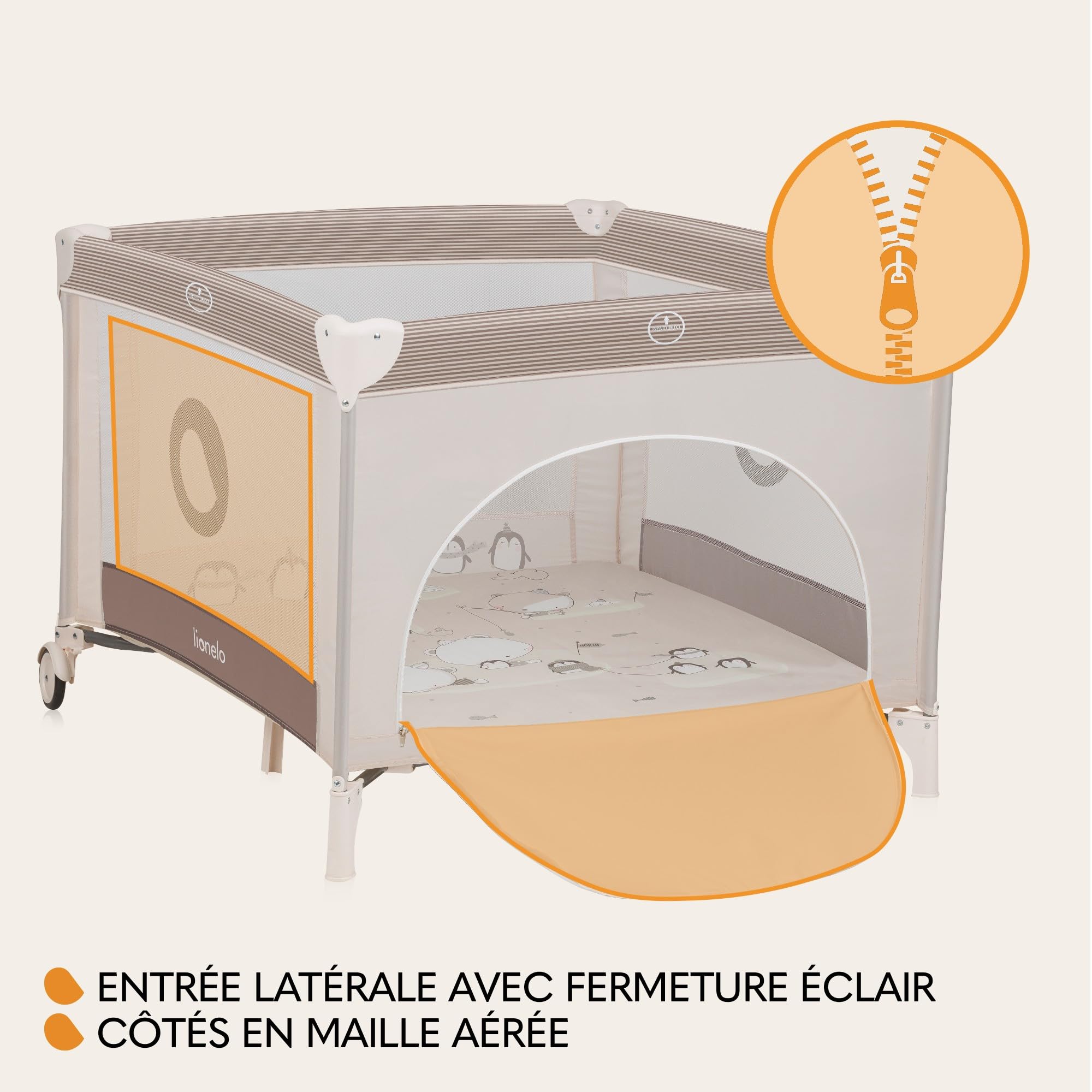 lionelo-bonnie-parc-b-b-100x100-beige-sand-avec-matelas image 3