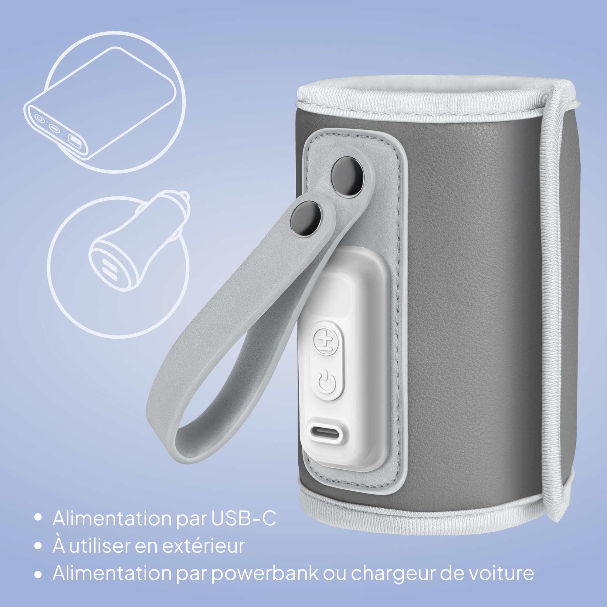 lionelo-thermup-go-chauffe-biberon-portable-usb-c-gris-silver-5-modes image 5