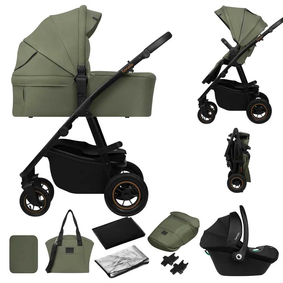 lionelo-amber-plus-poussette-3-en-1-nacelle-green image 1