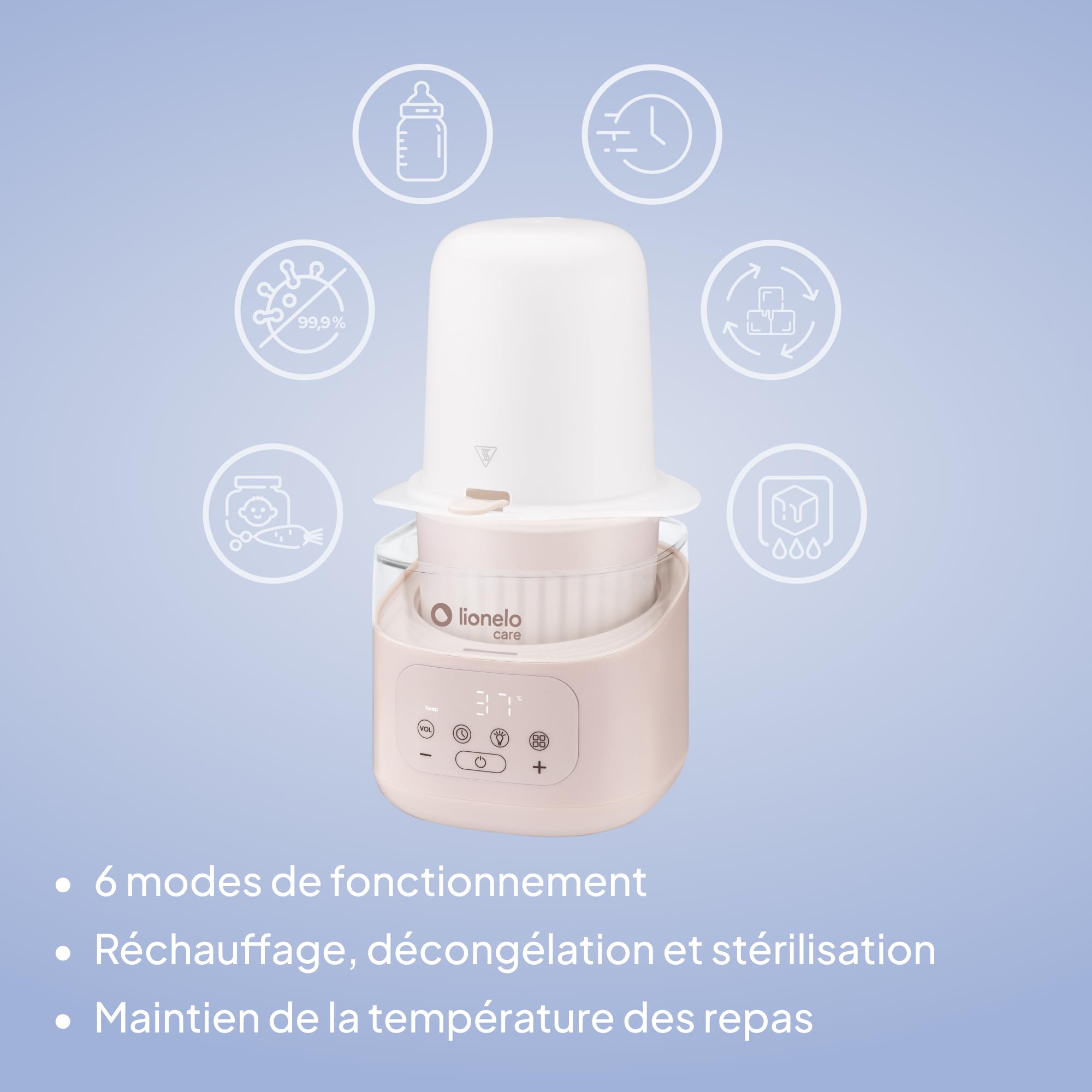 lionelo-thermup-4-0-chauffe-biberon-beige-6-en-1 image 6