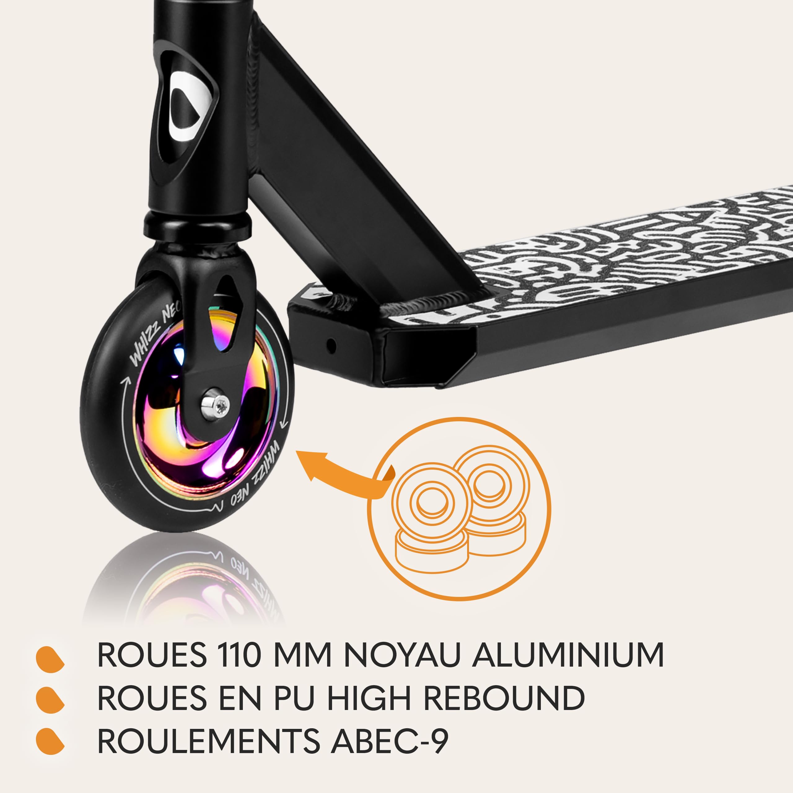 lionelo-whizz-neo-trottinette-freestyle-bleu-110-mm-abec-9 image 3