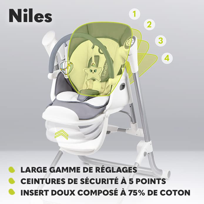lionelo-niles-chaise-haute-b-b-volutive-2-en-1-balancelle-gris image 7