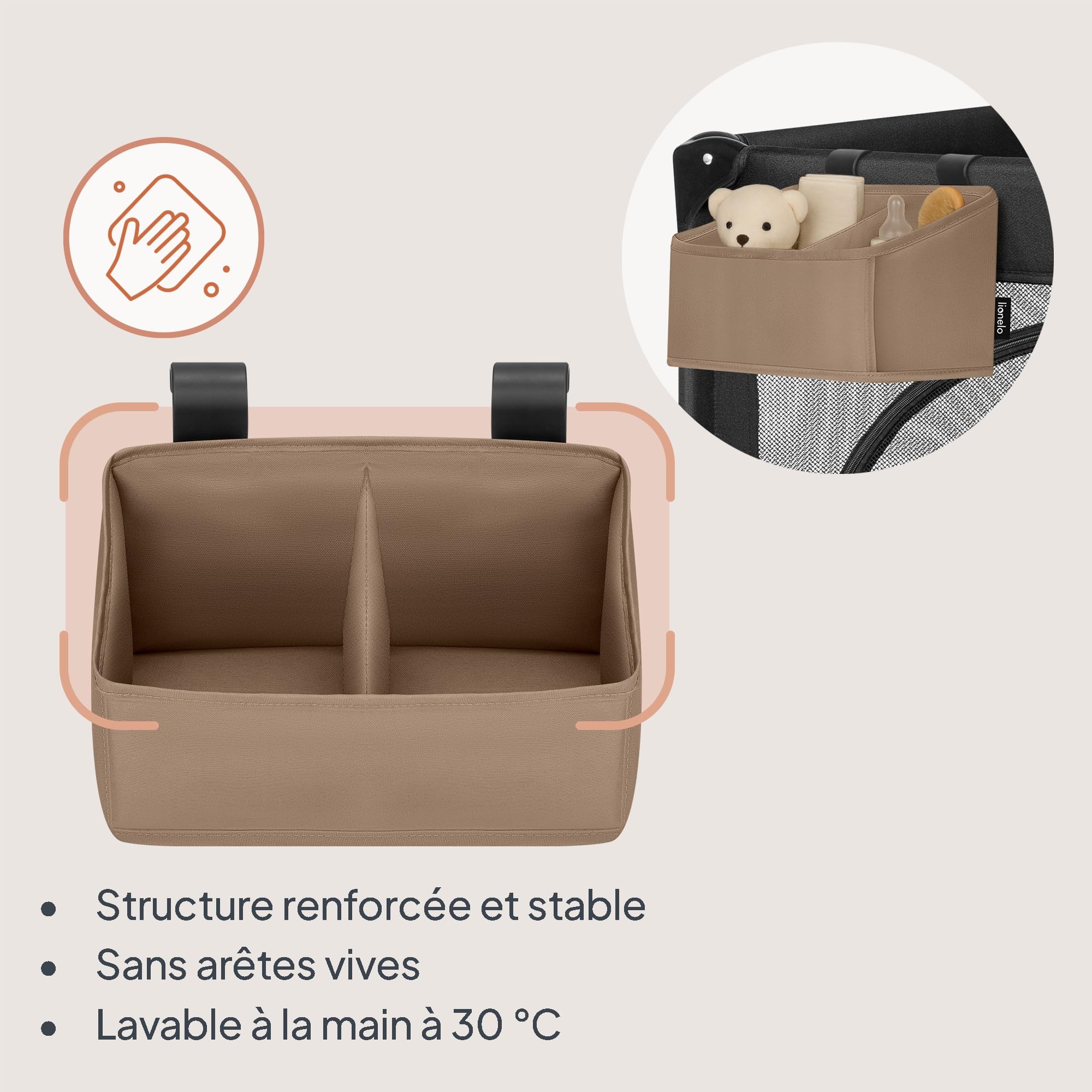 lionelo-sidepocket-organiseur-table-langer-beige-26x12x15-compact image 5