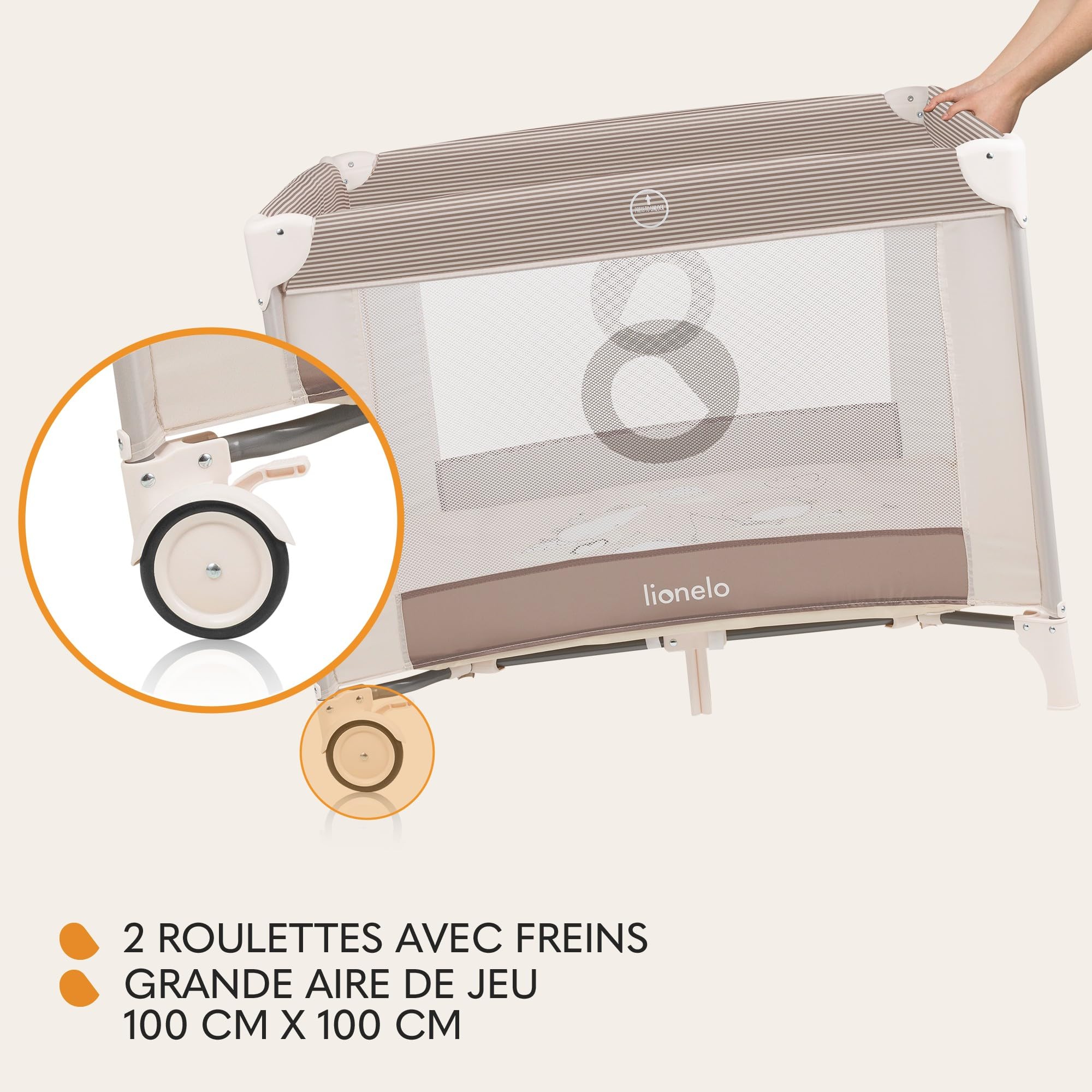 lionelo-bonnie-parc-b-b-100x100-beige-sand-avec-matelas image 5