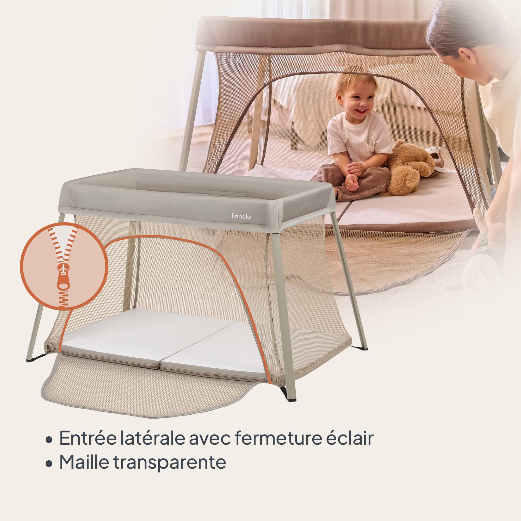 lionelo-alice-lit-voyage-pliable-beige-3en1-matelas-inclus image 5