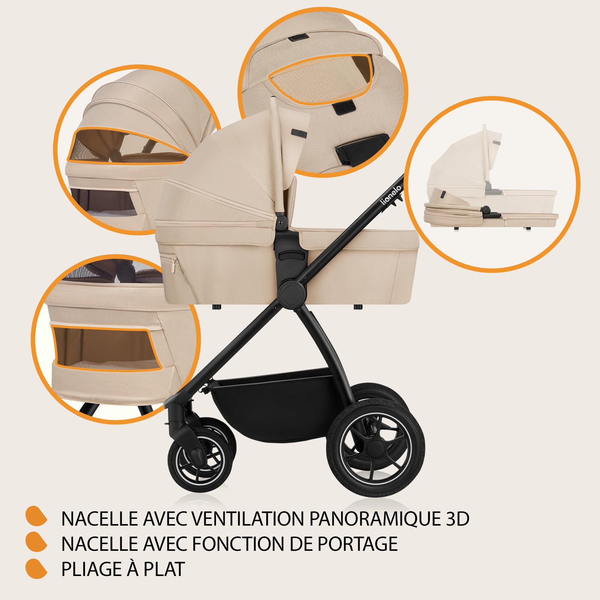 lionelo-meril-poussette-2-en-1-nacelle-beige image 6