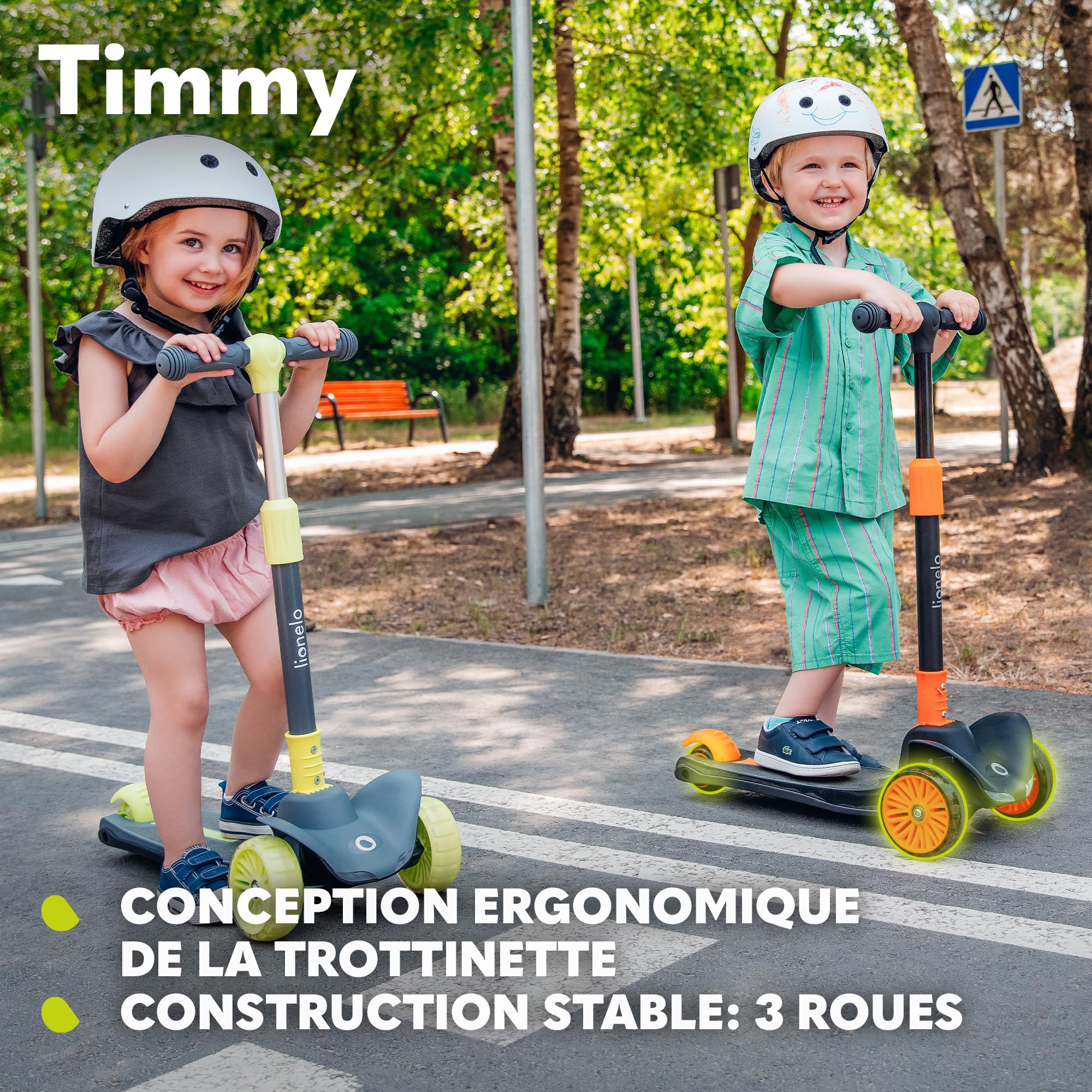 lionelo-timmy-trottinette-3-roues-lime-led-50-kg image 7