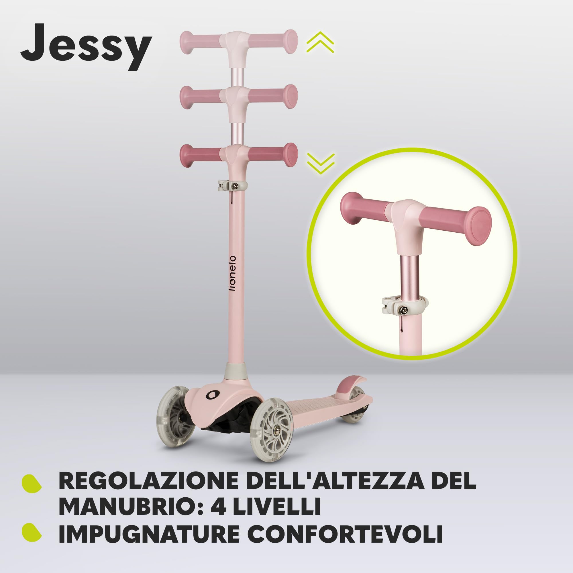 lionelo-jessy-trottinette-3-roues-enfant-pink-led-50-kg image 4