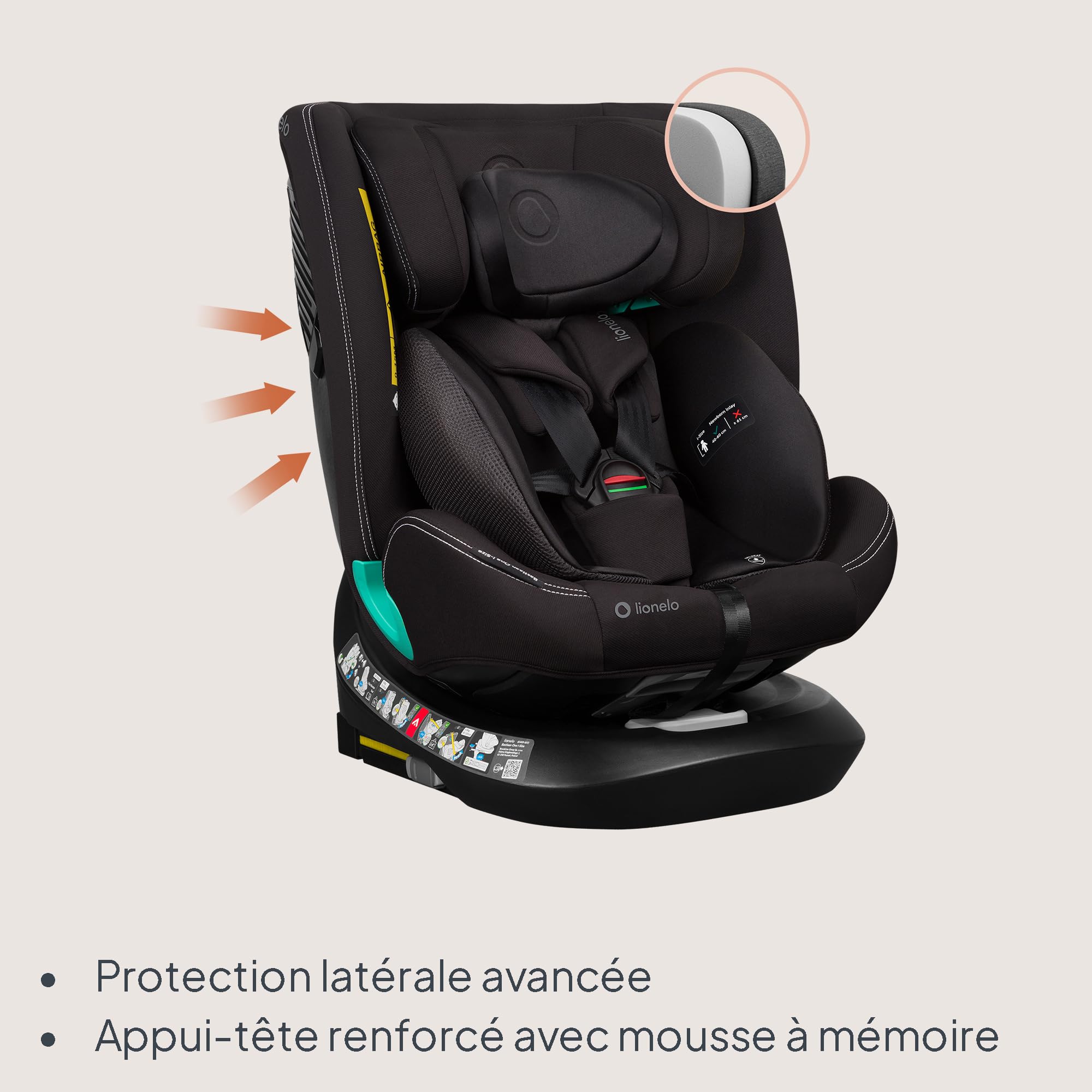 lionelo-bastiaan-one-i-size-si-ge-auto-black-carbon-360 image 4