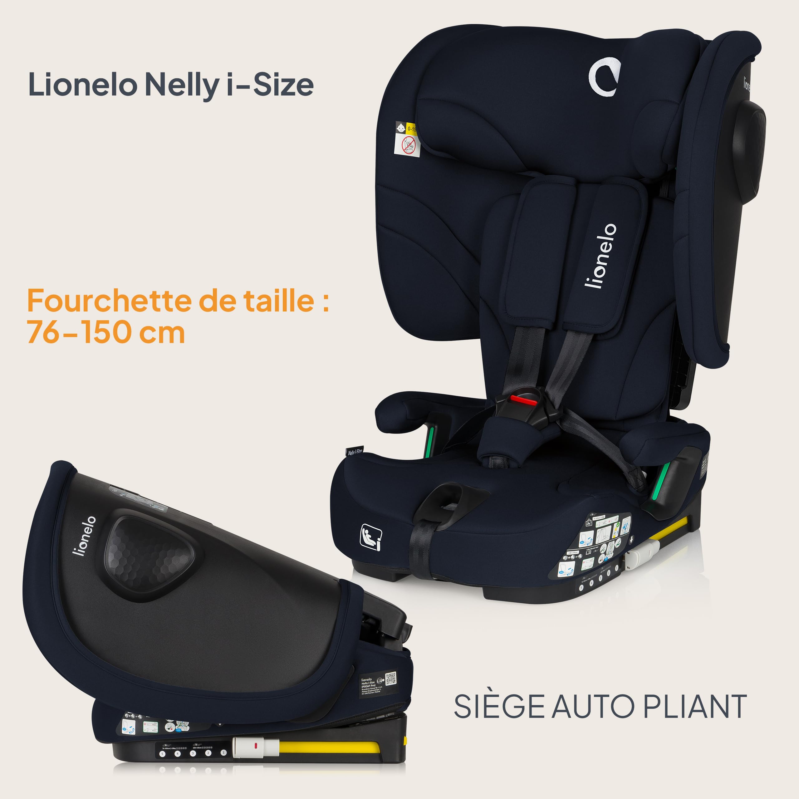 lionelo-nelly-i-size-si-ge-auto-bleu-pliable-isofix image 2