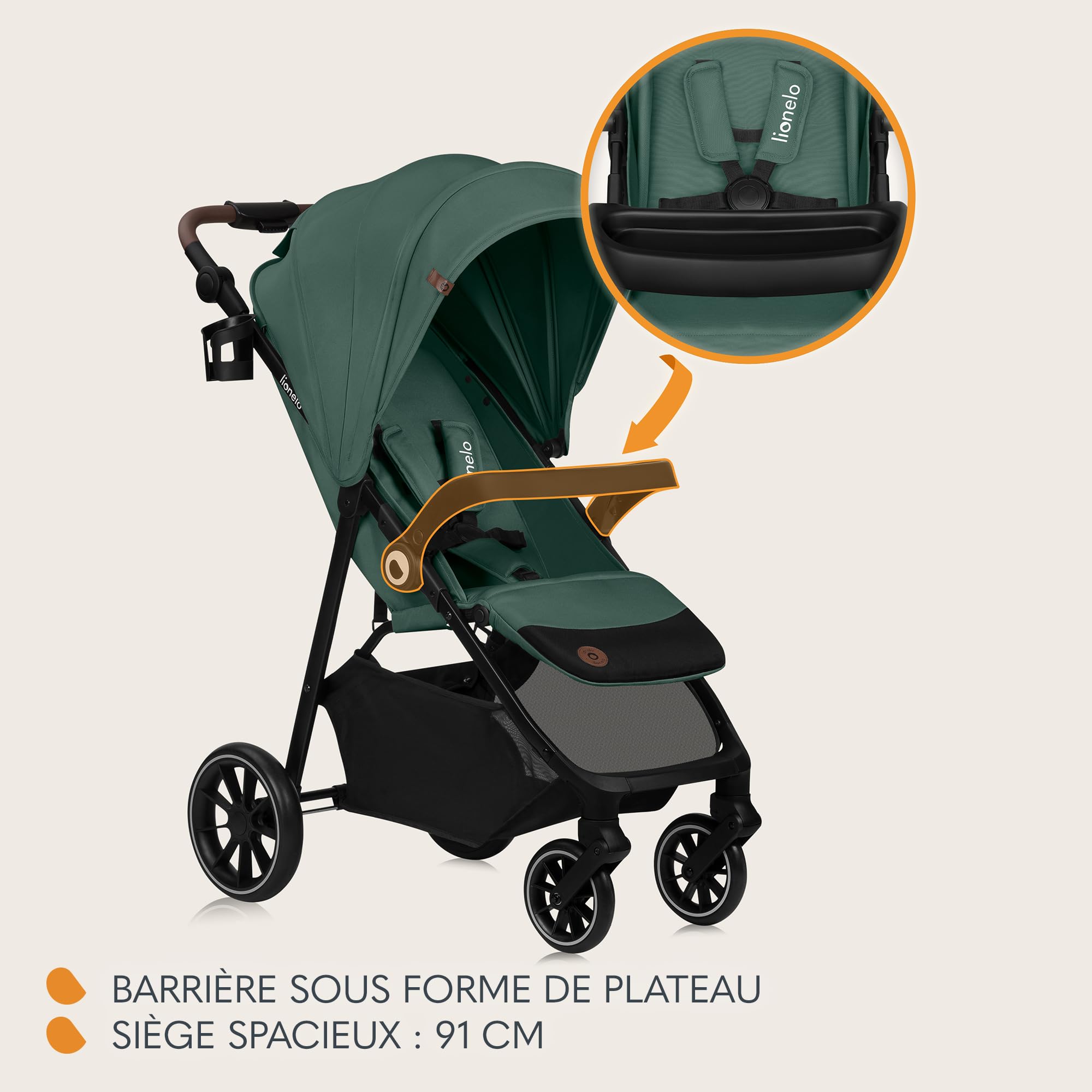 lionelo-emma-one-poussette-canne-green-pliage-une-main-upf50 image 8