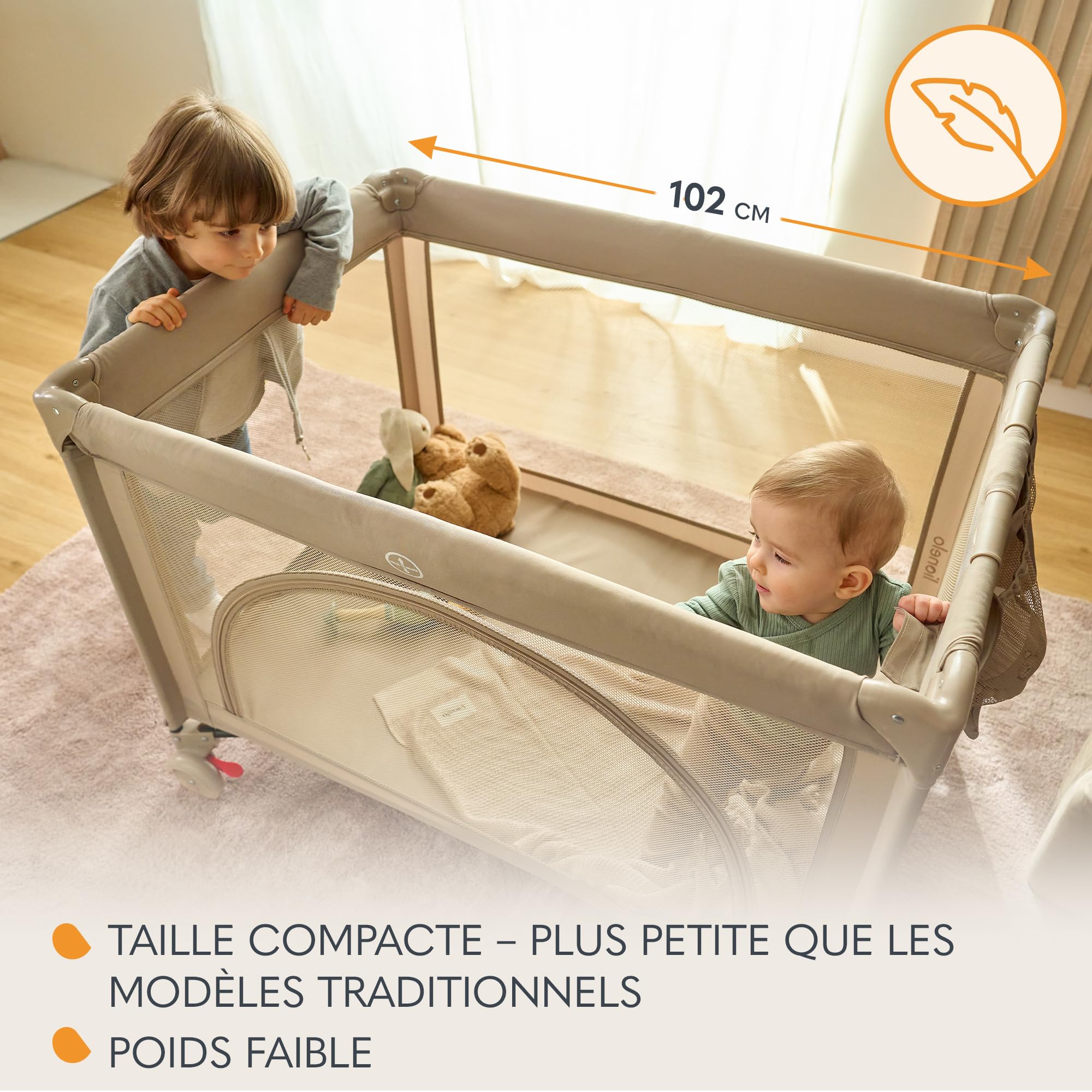 lionelo-laura-lit-parapluie-rose-2-en-1-avec-matelas image 3
