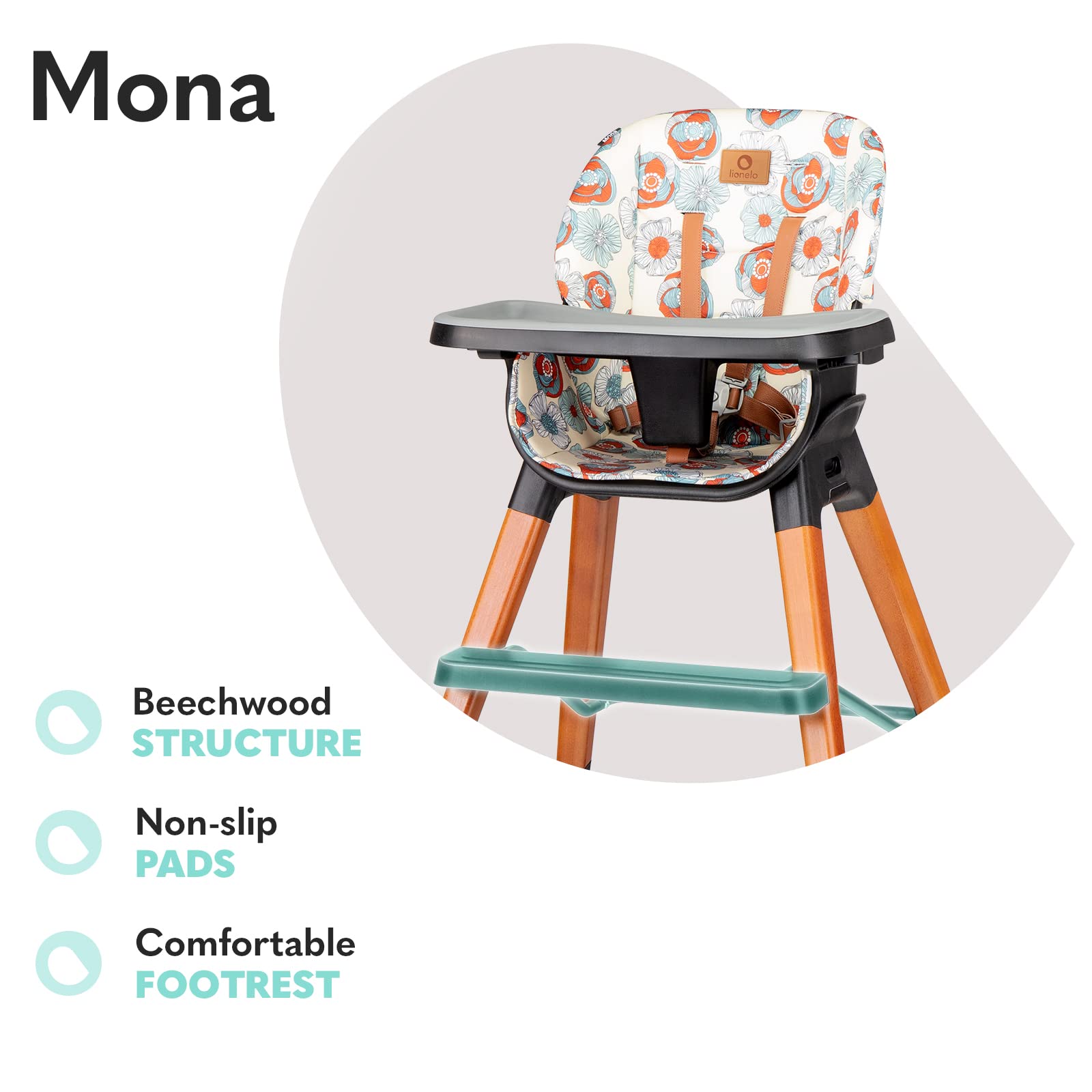 lionelo-mona-chaise-haute-b-b-4-en-1-flower-6-36-mois image 5