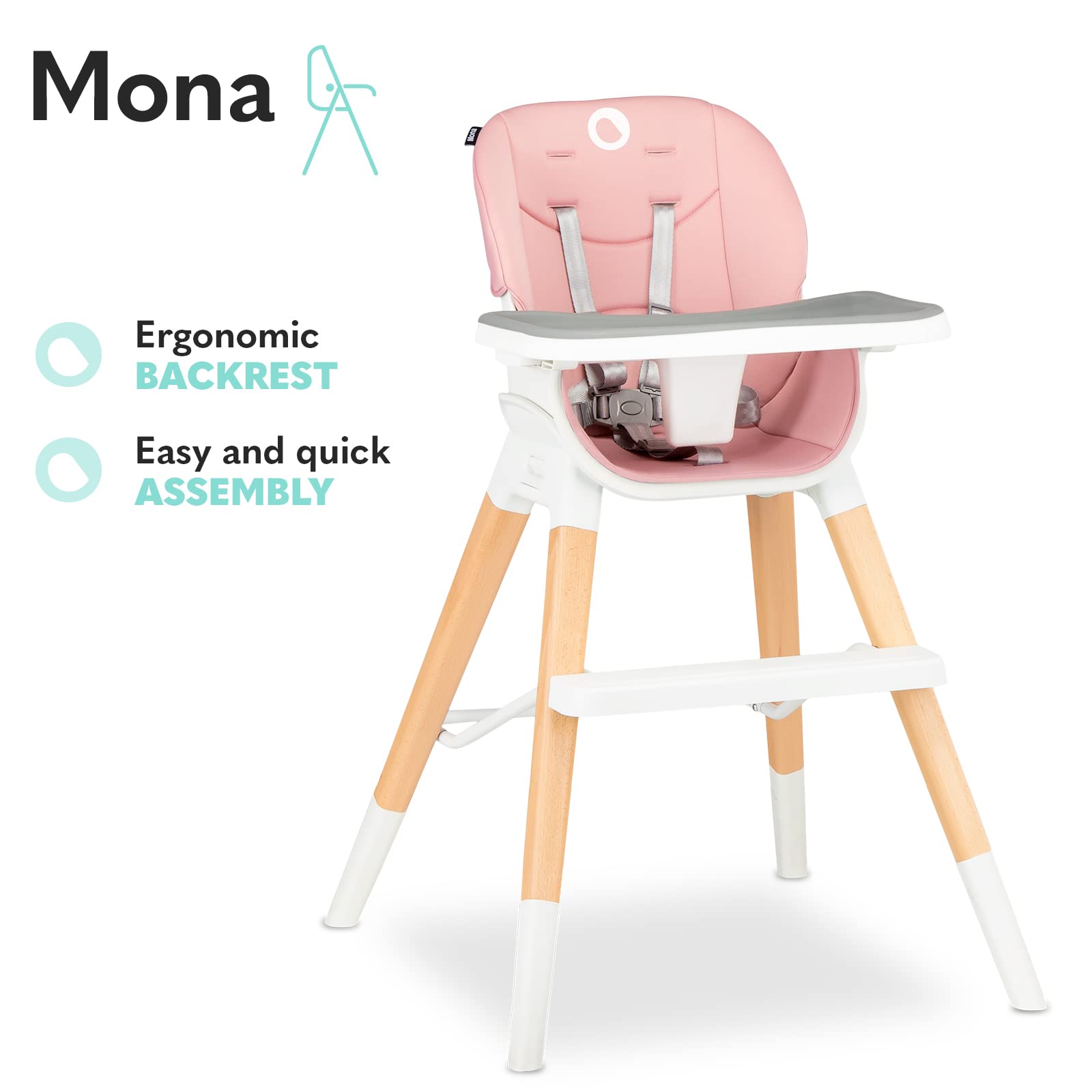 lionelo-mona-chaise-haute-b-b-4-en-1-pink-6-36-mois image 7