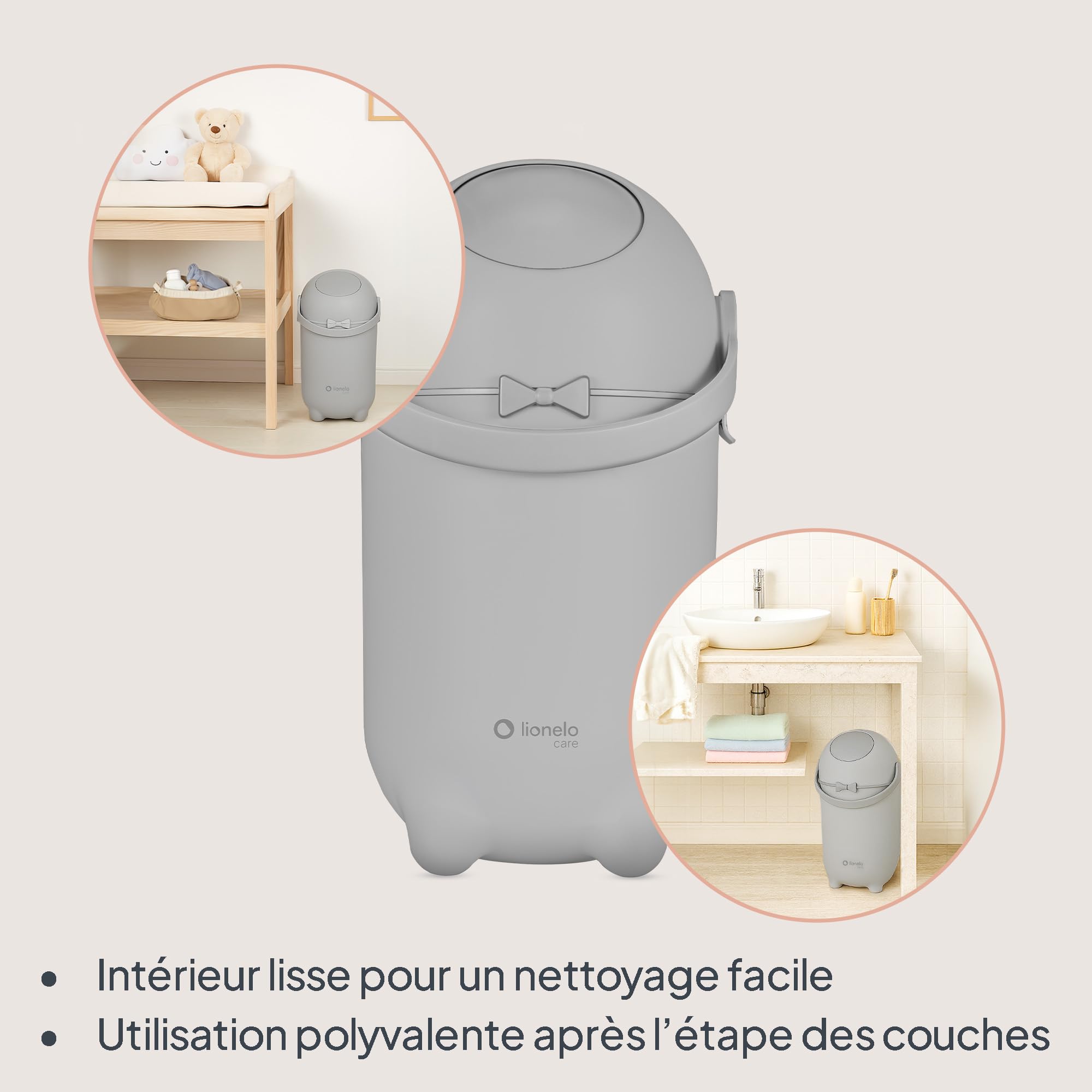 lionelo-purebin-poubelle-couches-gris-10-l-sans-cassette image 6