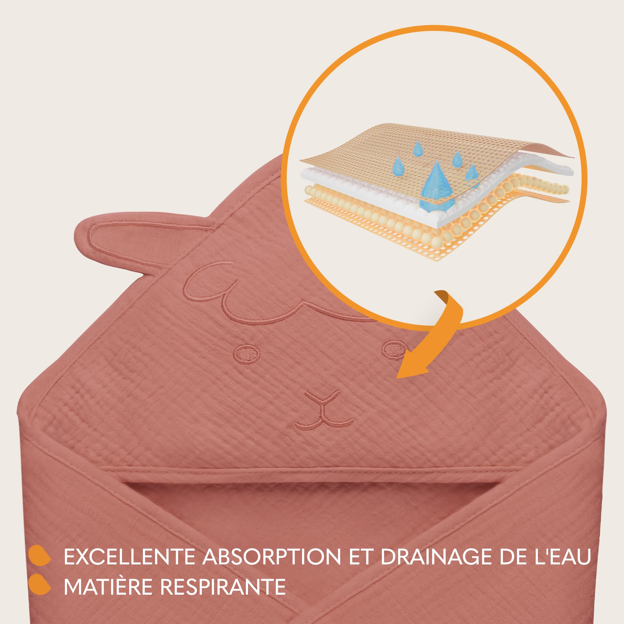 lionelo-cape-de-bain-b-b-mousseline-corail-80x80-cm image 5