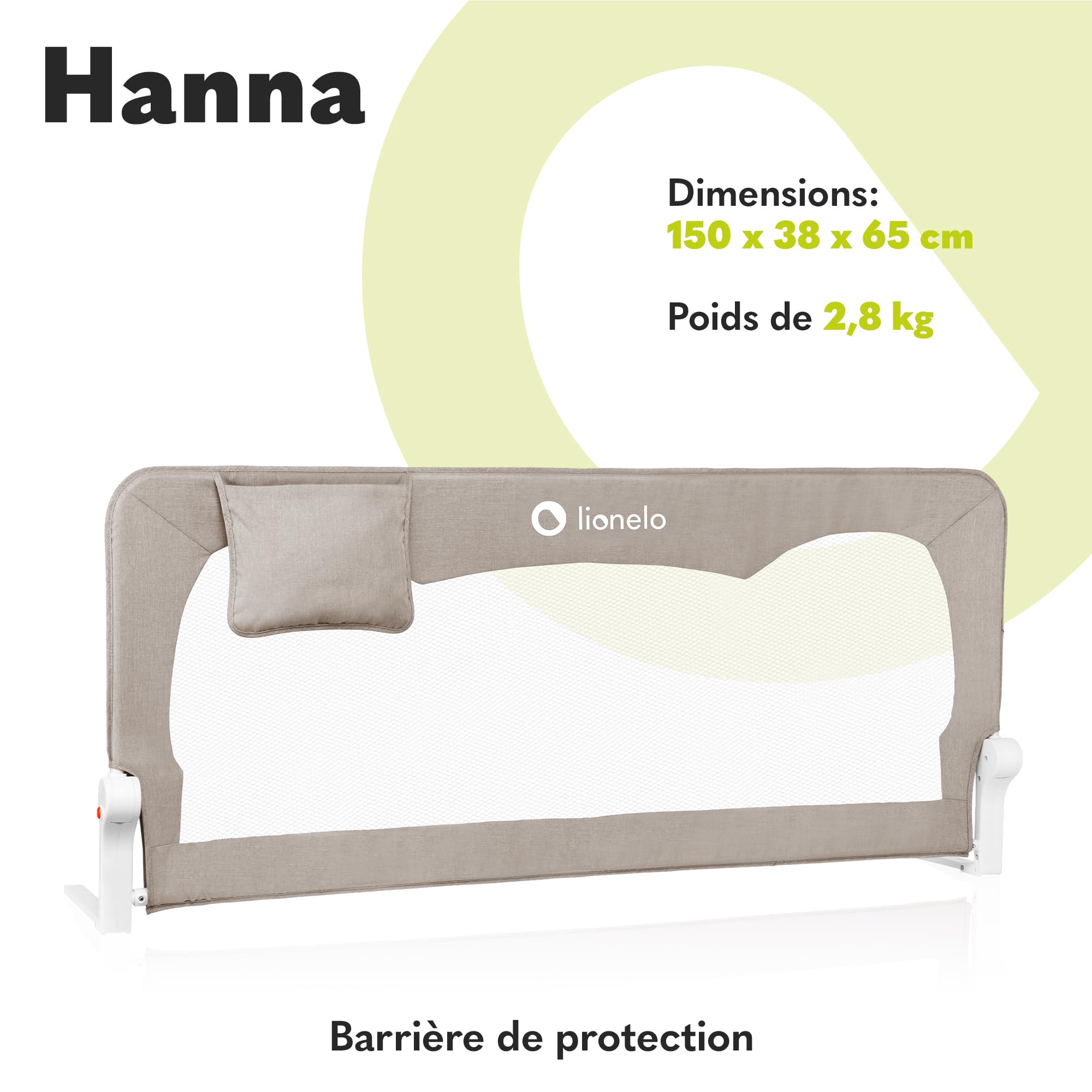 lionelo-hanna-barri-re-de-lit-150-cm-pliable-grise-anti-chute image 2