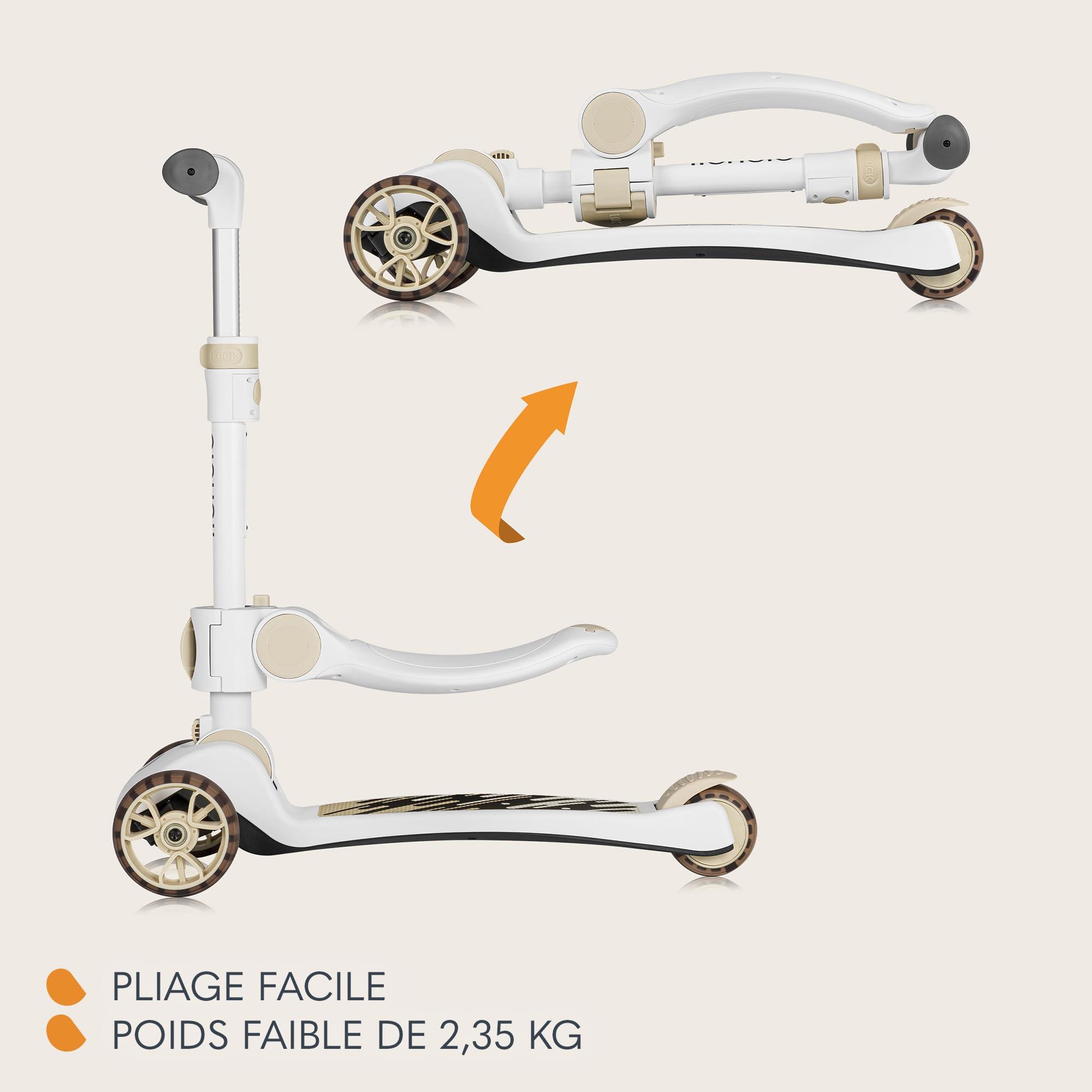lionelo-franky-trottinette-enfant-2-en-1-draisienne-beige-roues-led image 8