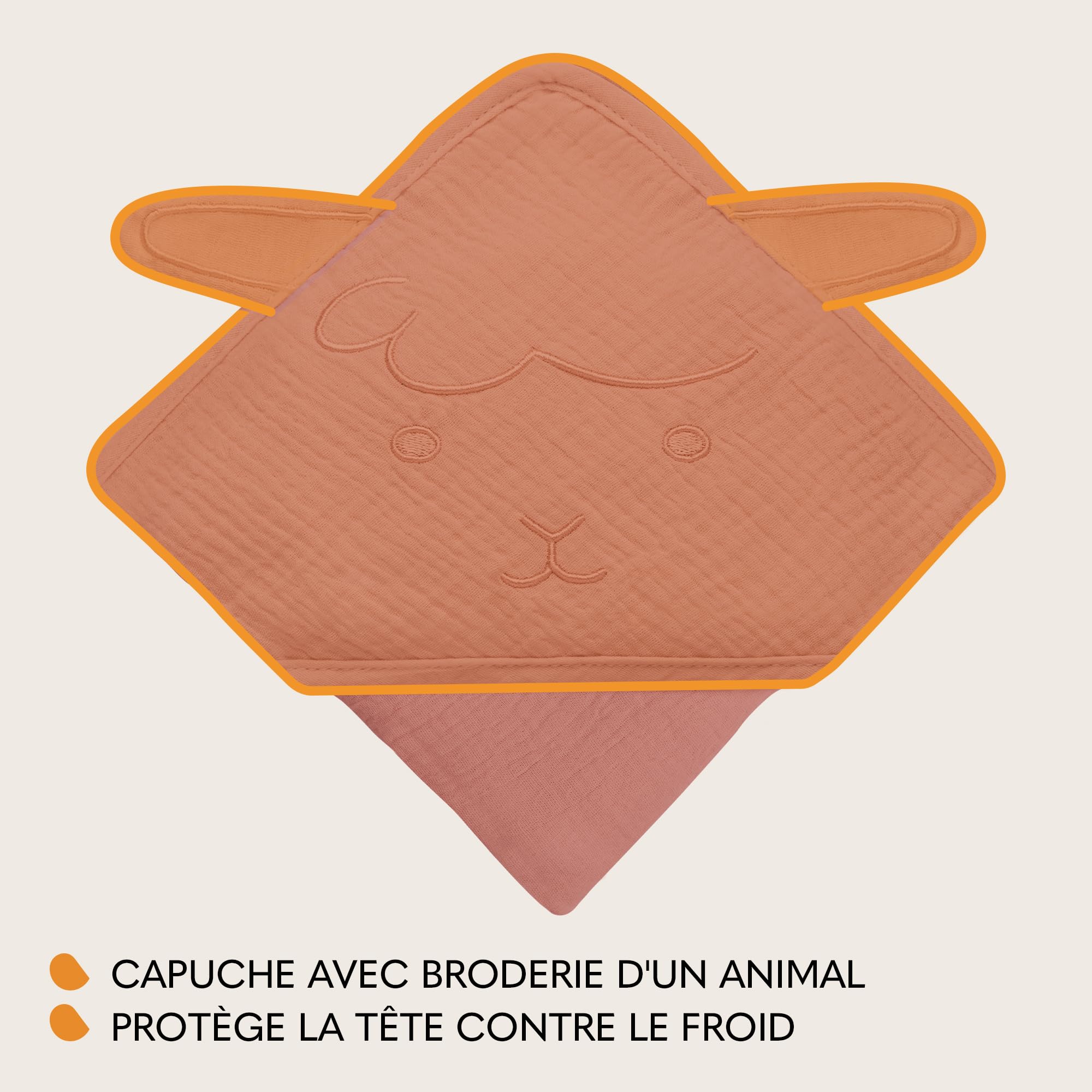 lionelo-cape-de-bain-b-b-mousseline-corail-80x80-cm image 6