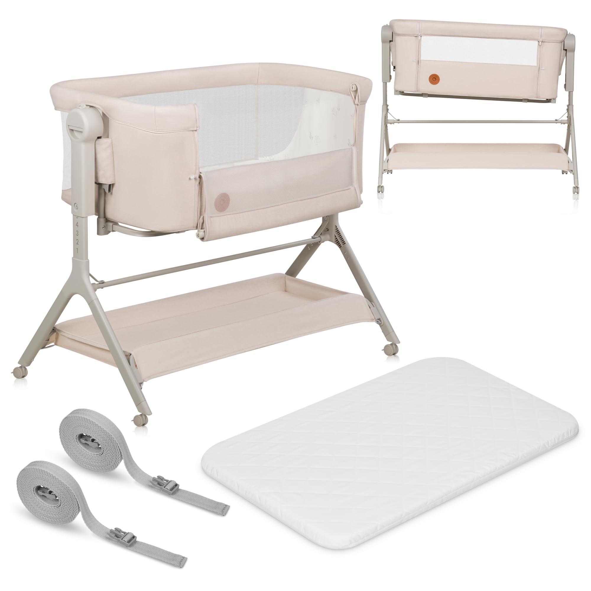 lionelo-leonie-plus-lit-cododo-beige-3-en-1-avec-matelas image 1